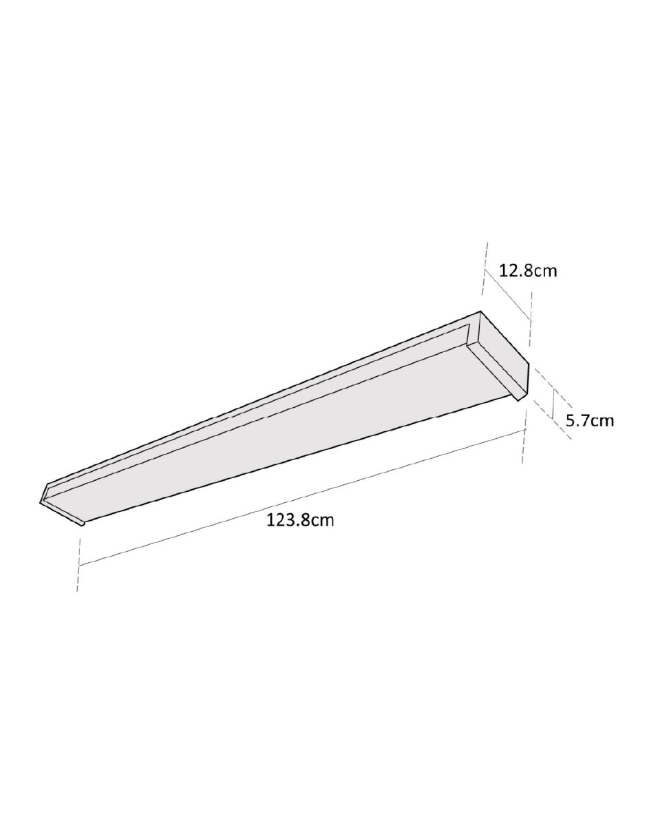 Estevez Luminario LED WRAP CCT 40W 1238 mm Blanco para techo con luz seleccionable Modelo 19498-CCT