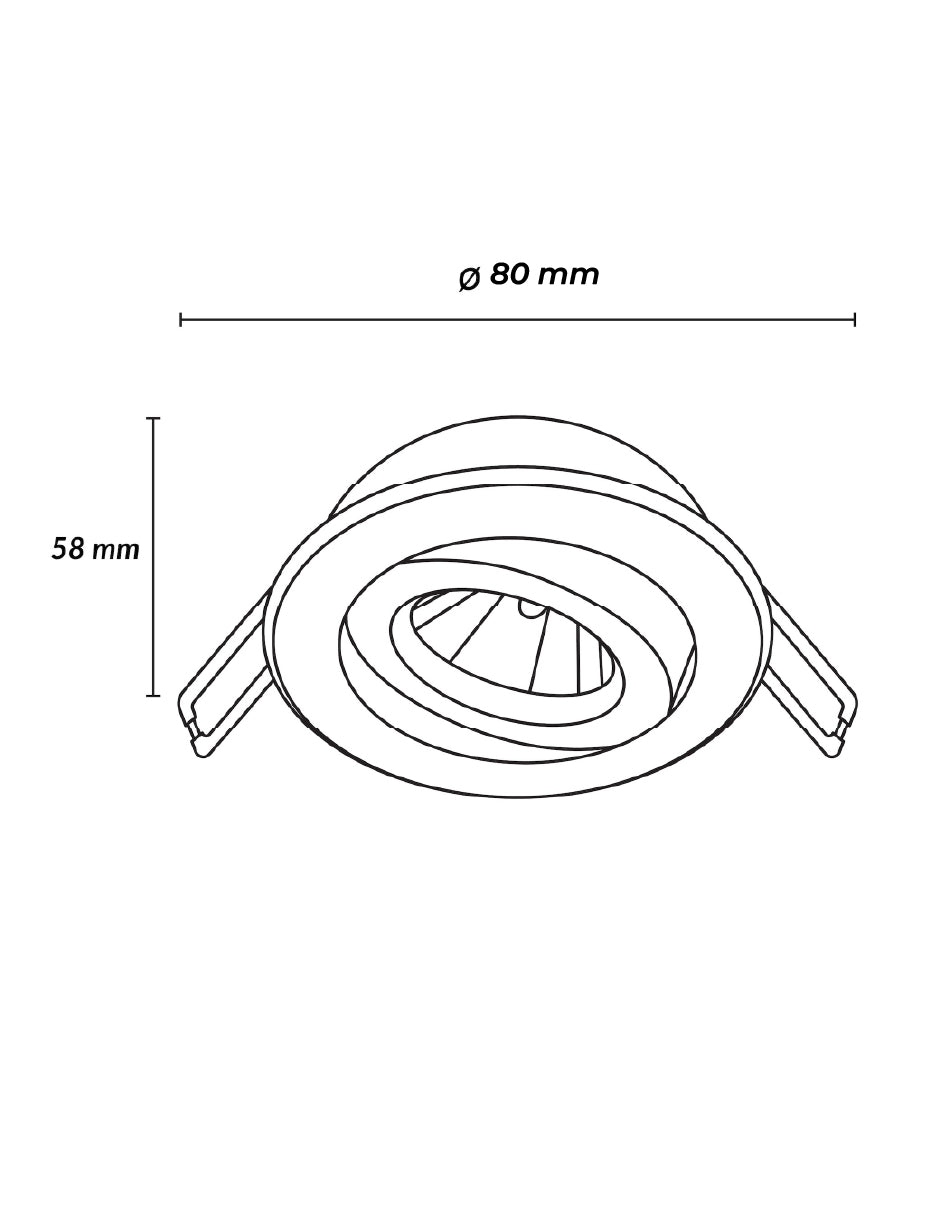 Estevez Luminario Empotrable Round 3W Aluminio Orientable GX5.3 Luz Cálida, Modelo 19061-1-WW