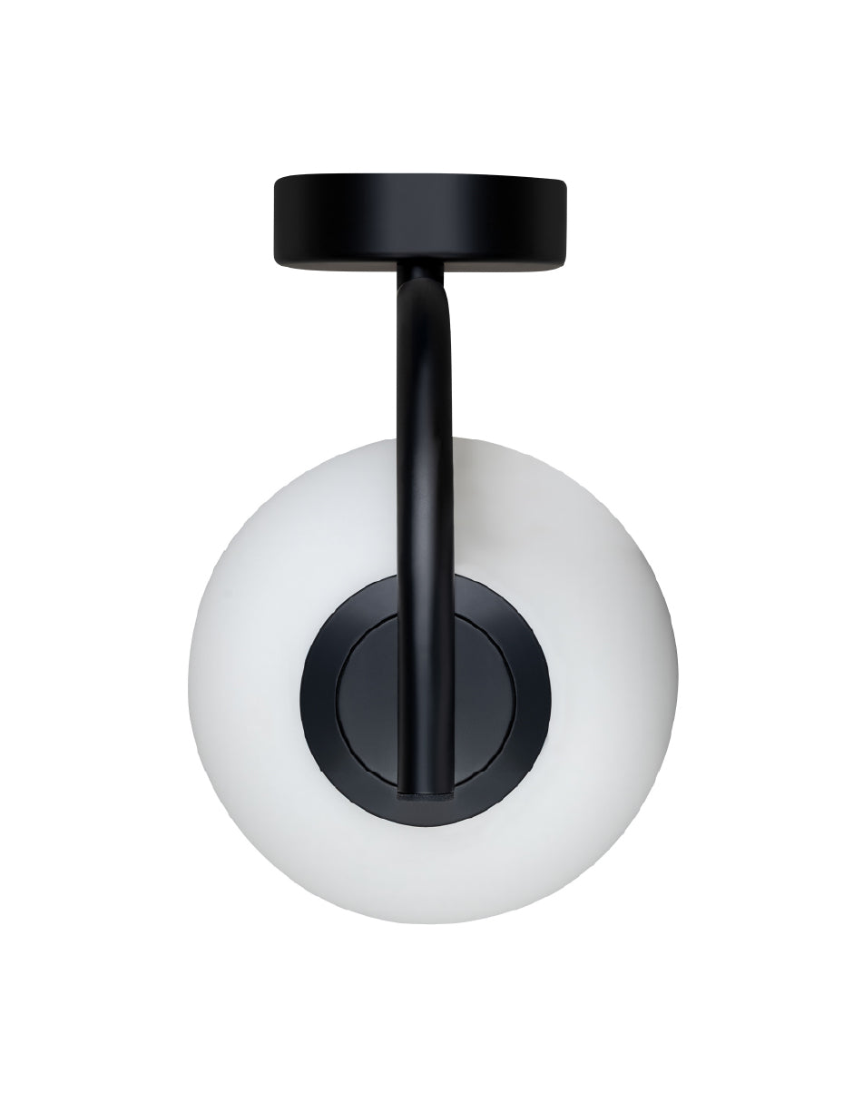 Estevez Luminaria De Pared Negro/Opal 1 Luz G9 Sfera, Modelo EDE-0237-NEG