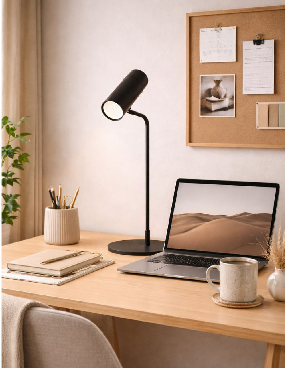 Estevez Luminaria De Mesa Negra GU10, Modelo EDE-0134-NEG