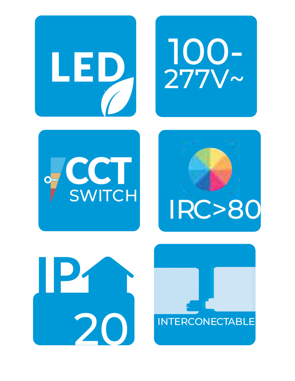 Estévez Luminaria LED Lineal BASE LIGHT CCT Sobreponer Techo Interconectable con Cambio de Color IP20 Modelo 6936-0-CCT