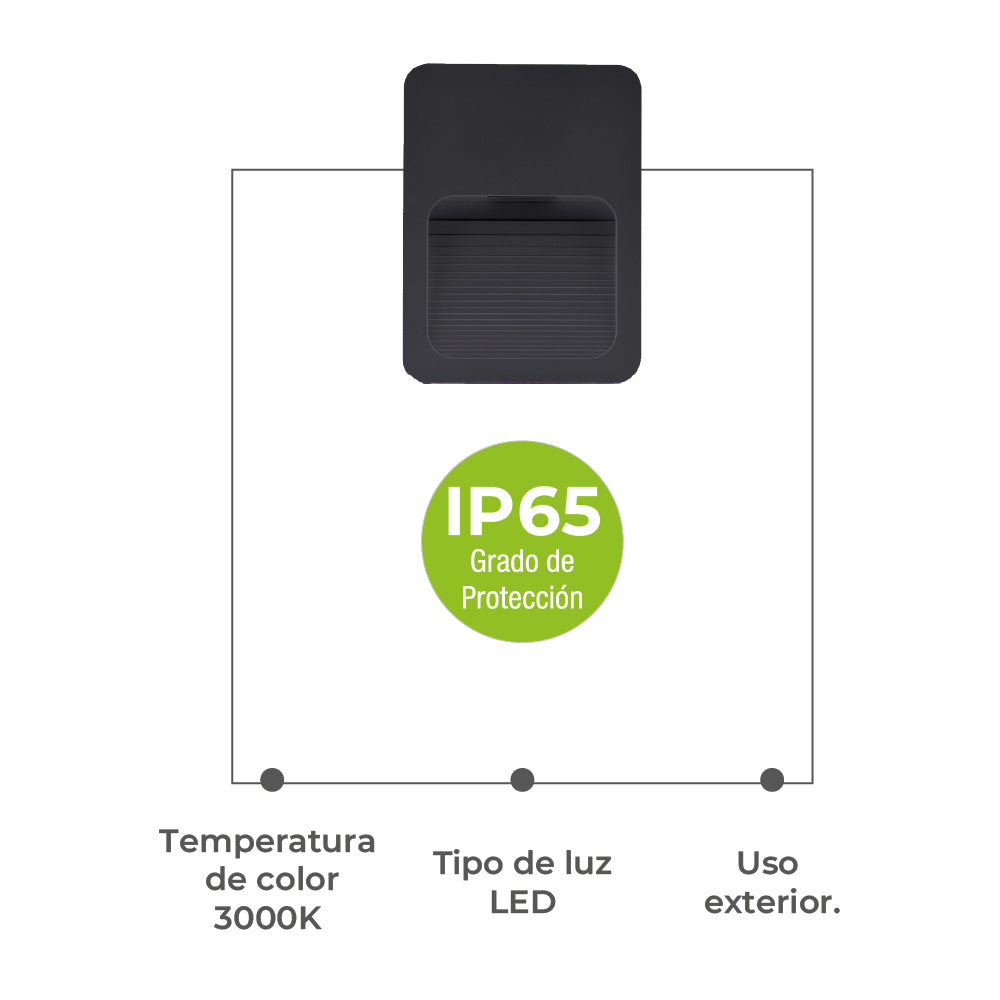 Ipsa Luminario para Exterior IP65, Modelo ARCOR-LED/2W