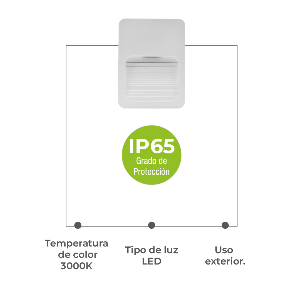 Ipsa Luminario para Exterior IP65, Modelo ARCOR-LED/2W