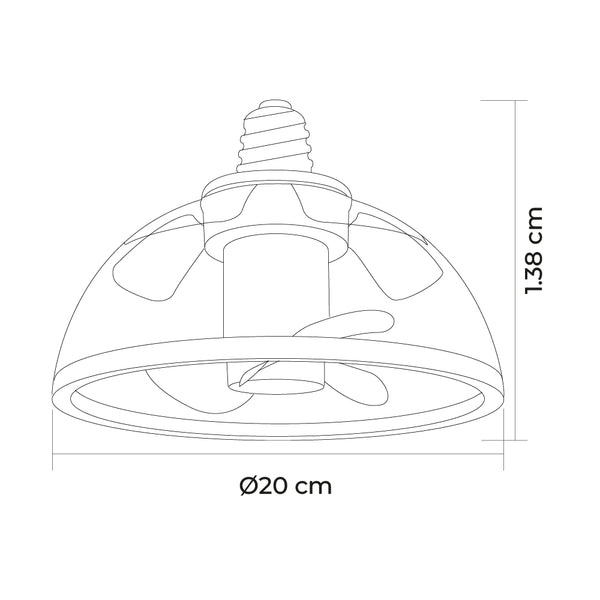 Ipsa Lampara Dimeable LED con Ventilador, Modelo VENTI-LITE/LED