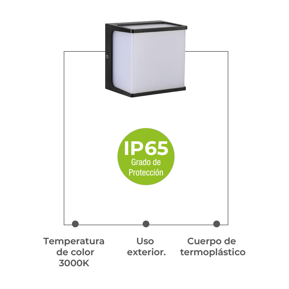 Ipsa Luminaria Decorativa para Muro LED, Modelo ARDECOCD-LED/8W
