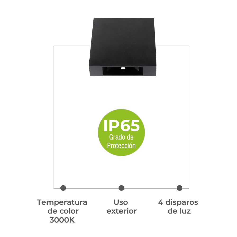 Ipsa Luminaria Decorativa para Muro, Modelo ARDECO4LMV-LED/4W