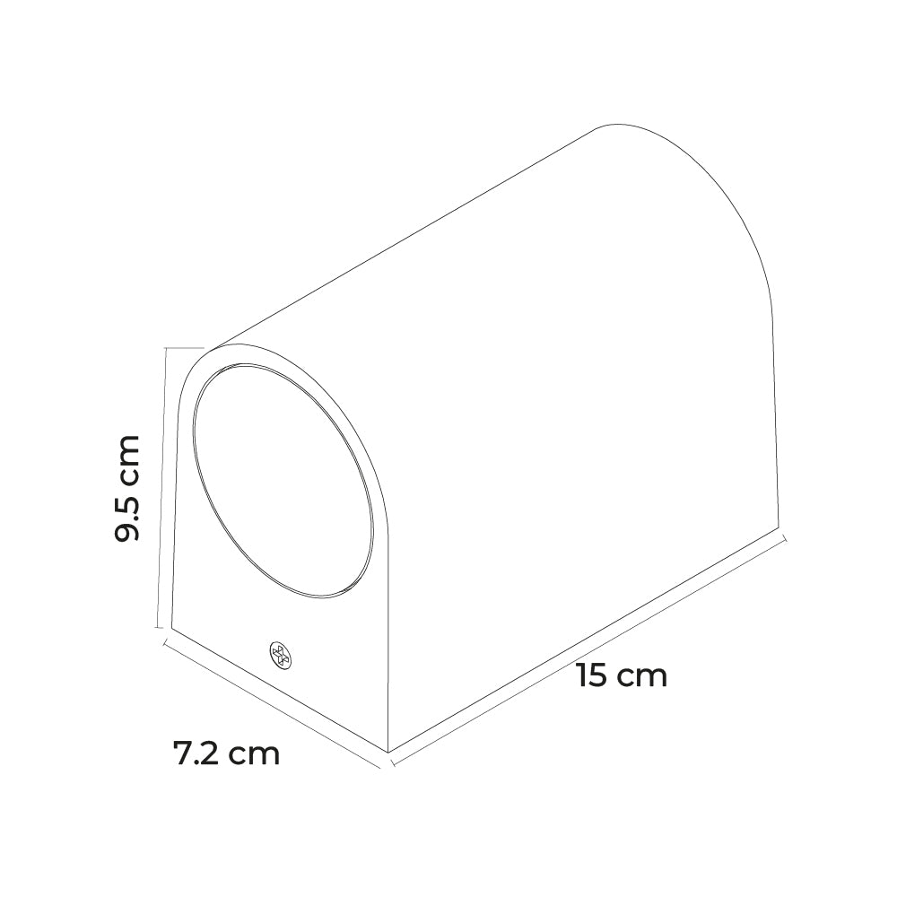 Ipsa Luminario para Muro con Protección IP65, Modelo ARDECO2L-GU10/N