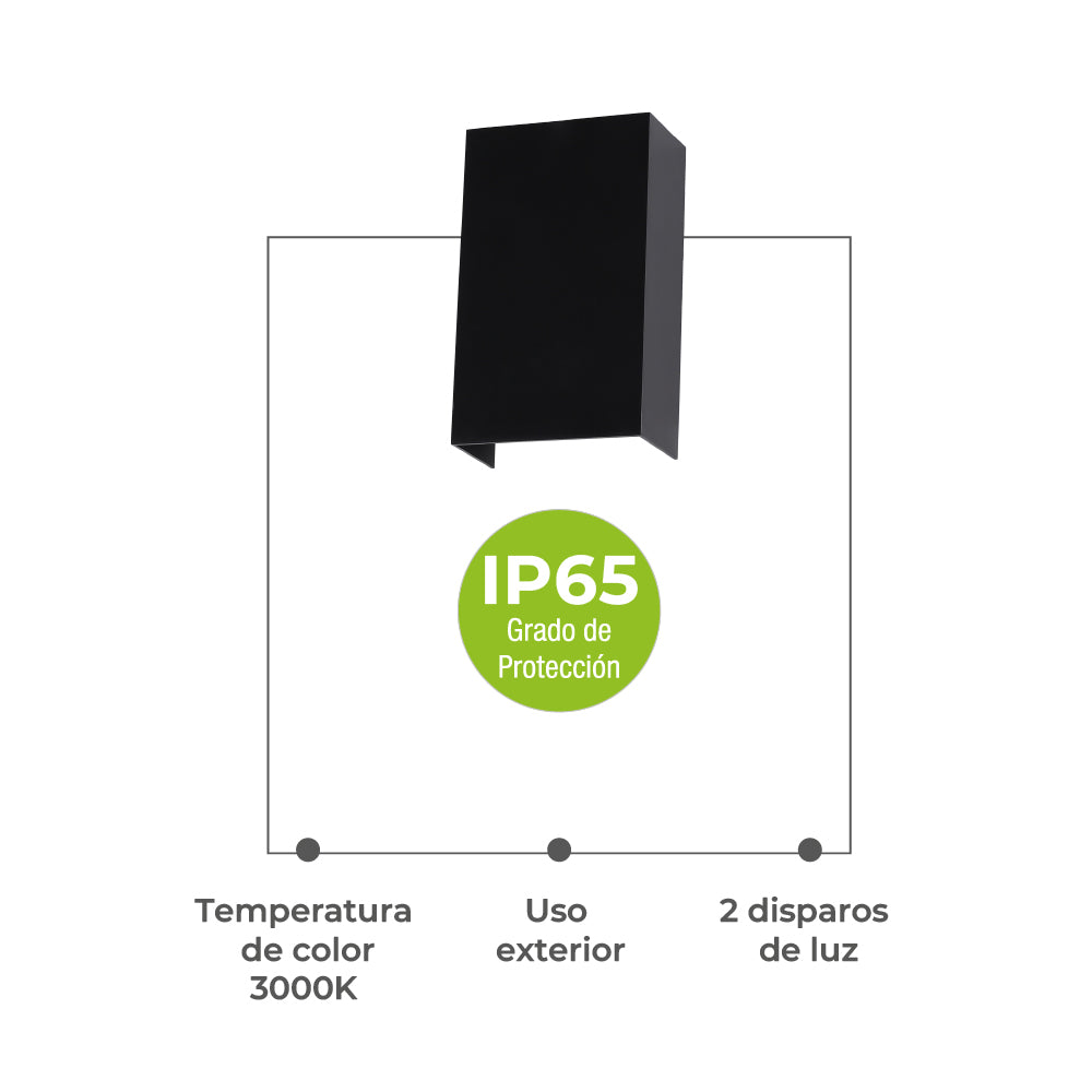 Ipsa Luminaria Decorativa para Muro, Modelo ARDECO2LMV-LED/10W