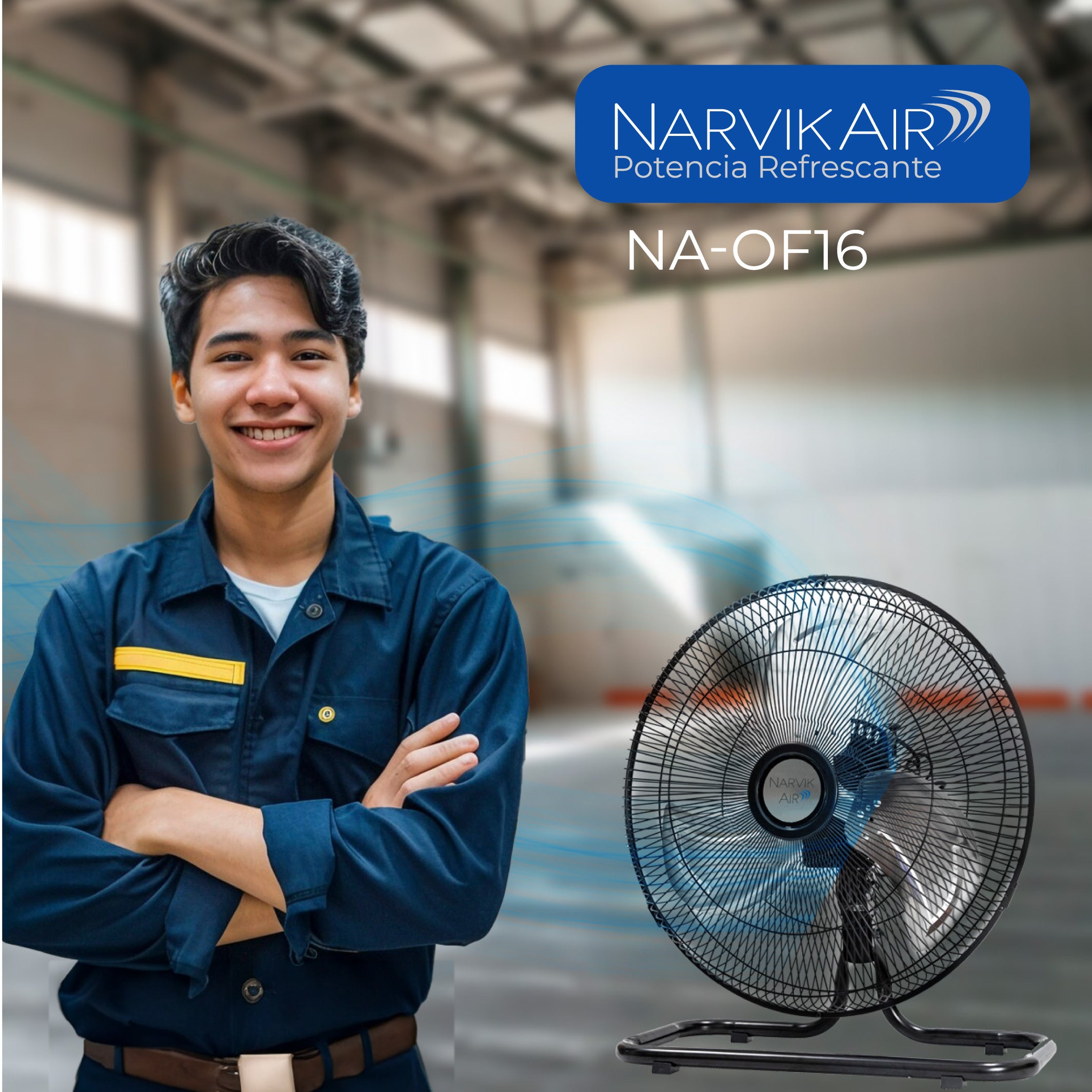 Narvik Ventilador Industrial 2 en 1: Piso y Pared de 16", Modelo NA-OF16