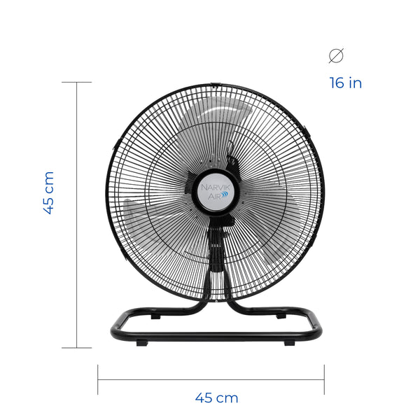 Narvik Ventilador de 16" Industrial 2 en 1: Piso y Pared Oscilatorio 55W con Aspas de Aluminio, Modelo NA1016 / NA-OF16