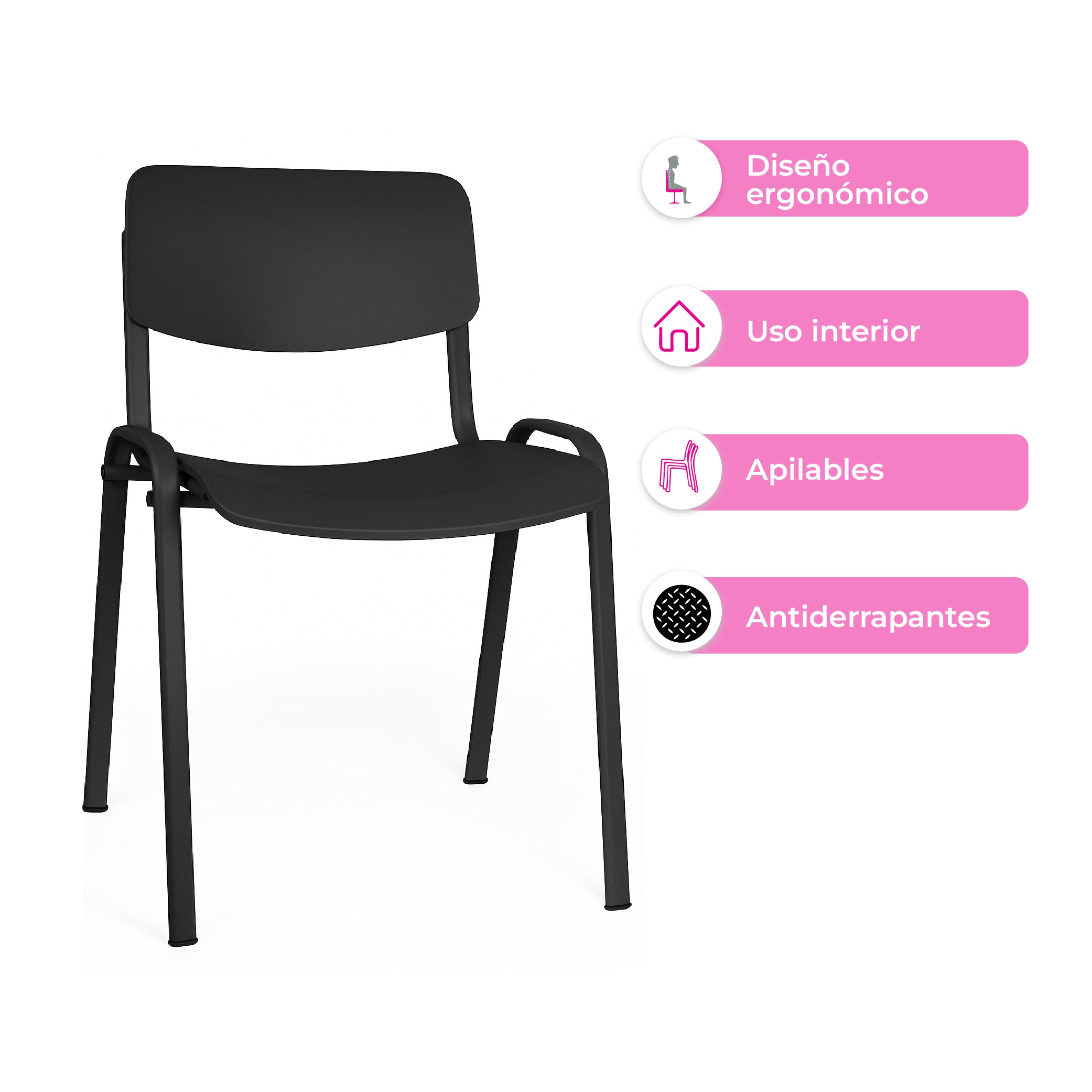 Offiho Silla Moderna para Visita con Estructura de Acero, Model Milk OHV-66