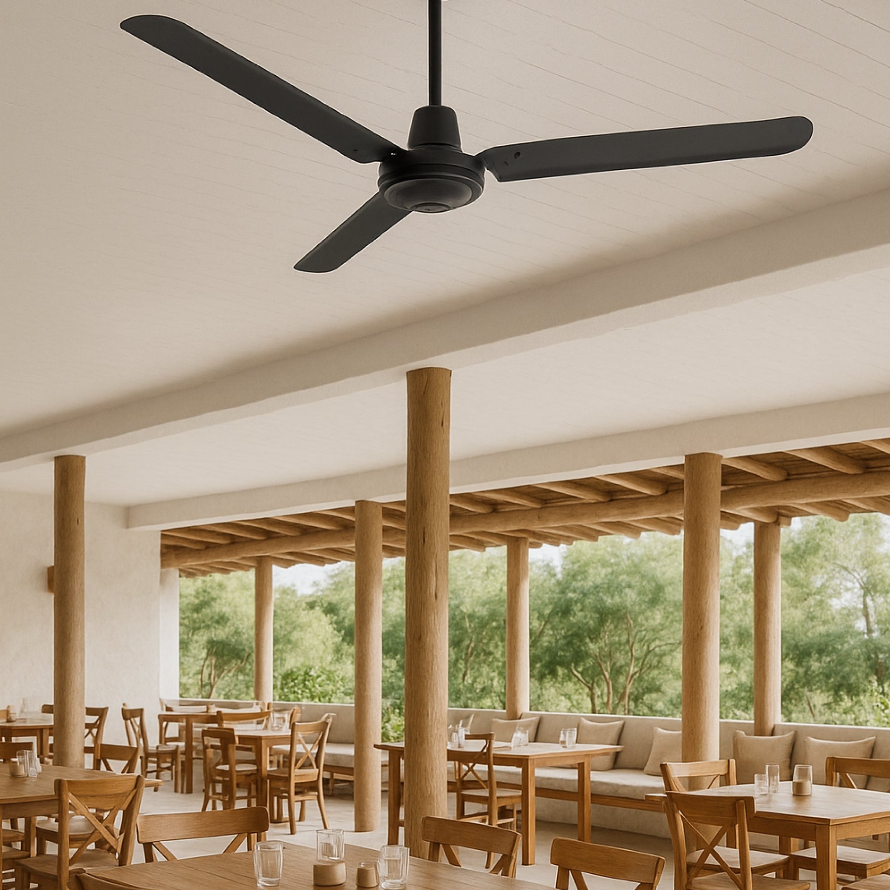 Narvik Ventilador de Techo de 56" Con 3 Aspas de Aluminio con Control de Pared para Uso Industrial, Modelo NA3031