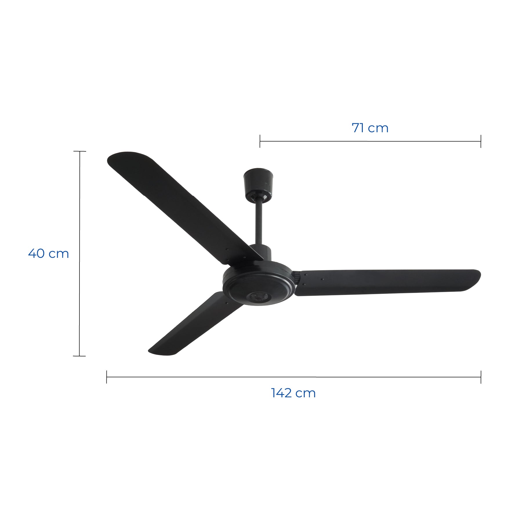 Narvik Ventilador de Techo de 56" Con 3 Aspas de Aluminio con Control de Pared para Uso Industrial, Modelo NA3031