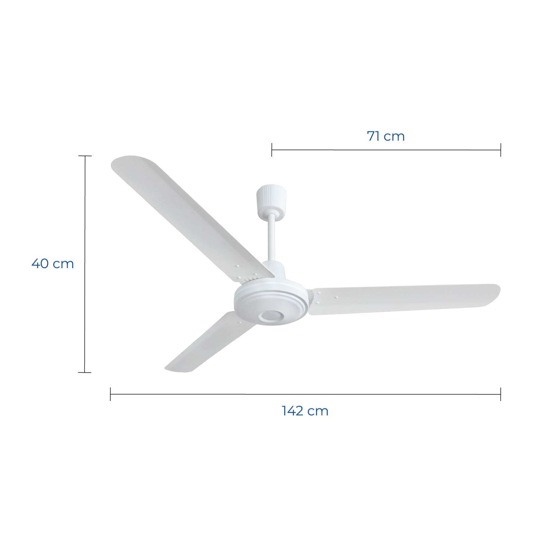 Narvik Ventilador de Techo de 56" Con 3 Aspas de Aluminio con Control de Pared para Uso Industrial, Modelo NA3031