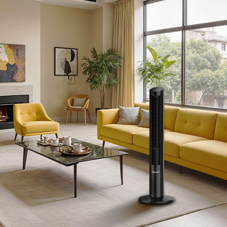 Mytek Ventilador de Torre 40" 45W LED Control Remoto, Modelo 3432