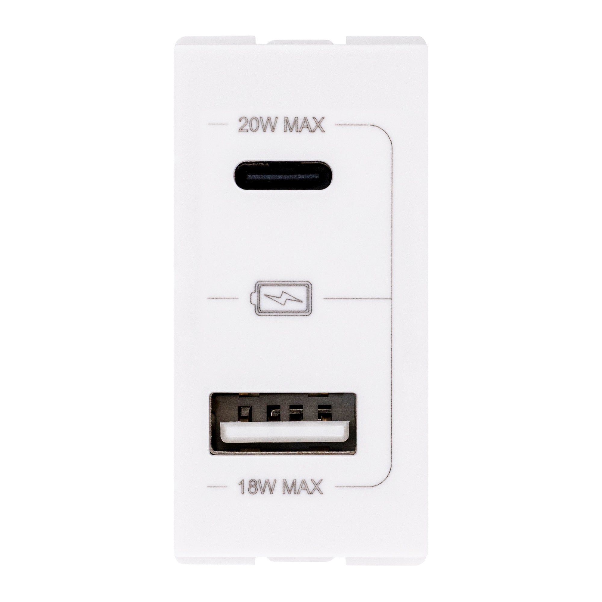 Estevez Cargador USB A+C PD/QC 20W 1 Módulo Origen Niessen, Modelo N0185.3