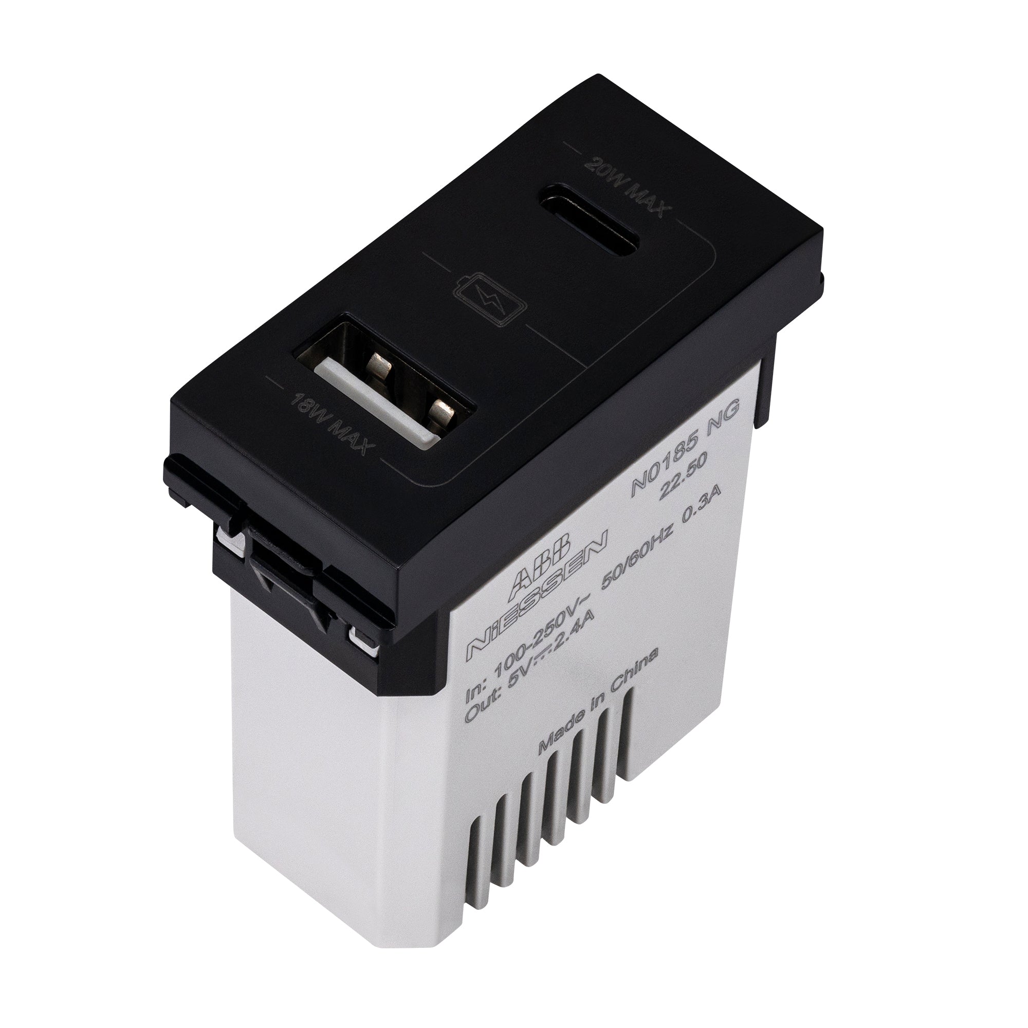 Estevez Cargador USB A+C PD/QC 20W 1 Módulo Origen Niessen, Modelo N0185.3