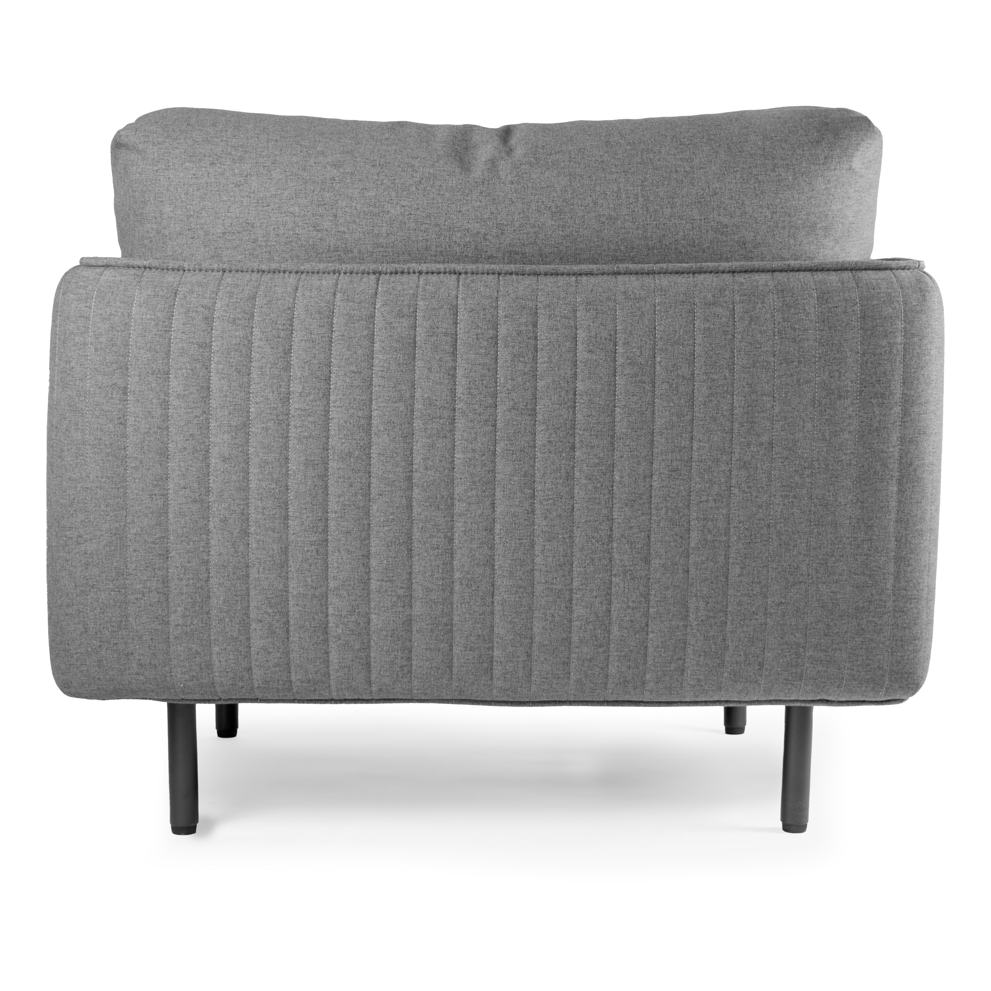 Offiho Black Sillón / Sofá de Una Plaza Tapizado con Patas de Acero, Modelo ОНМ31001-FABRIZIA