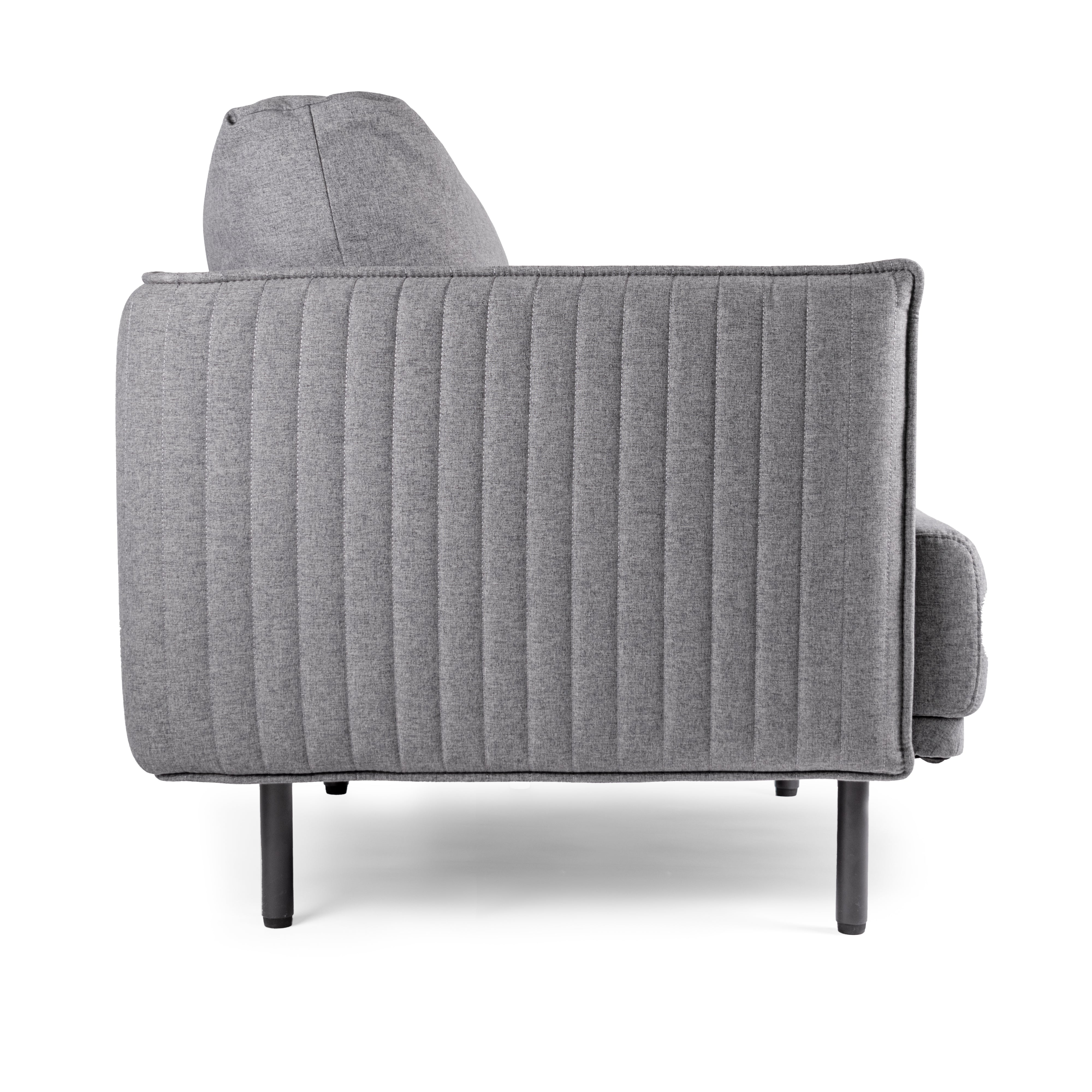 Offiho Black Sillón / Sofá de Una Plaza Tapizado con Patas de Acero, Modelo ОНМ31001-FABRIZIA