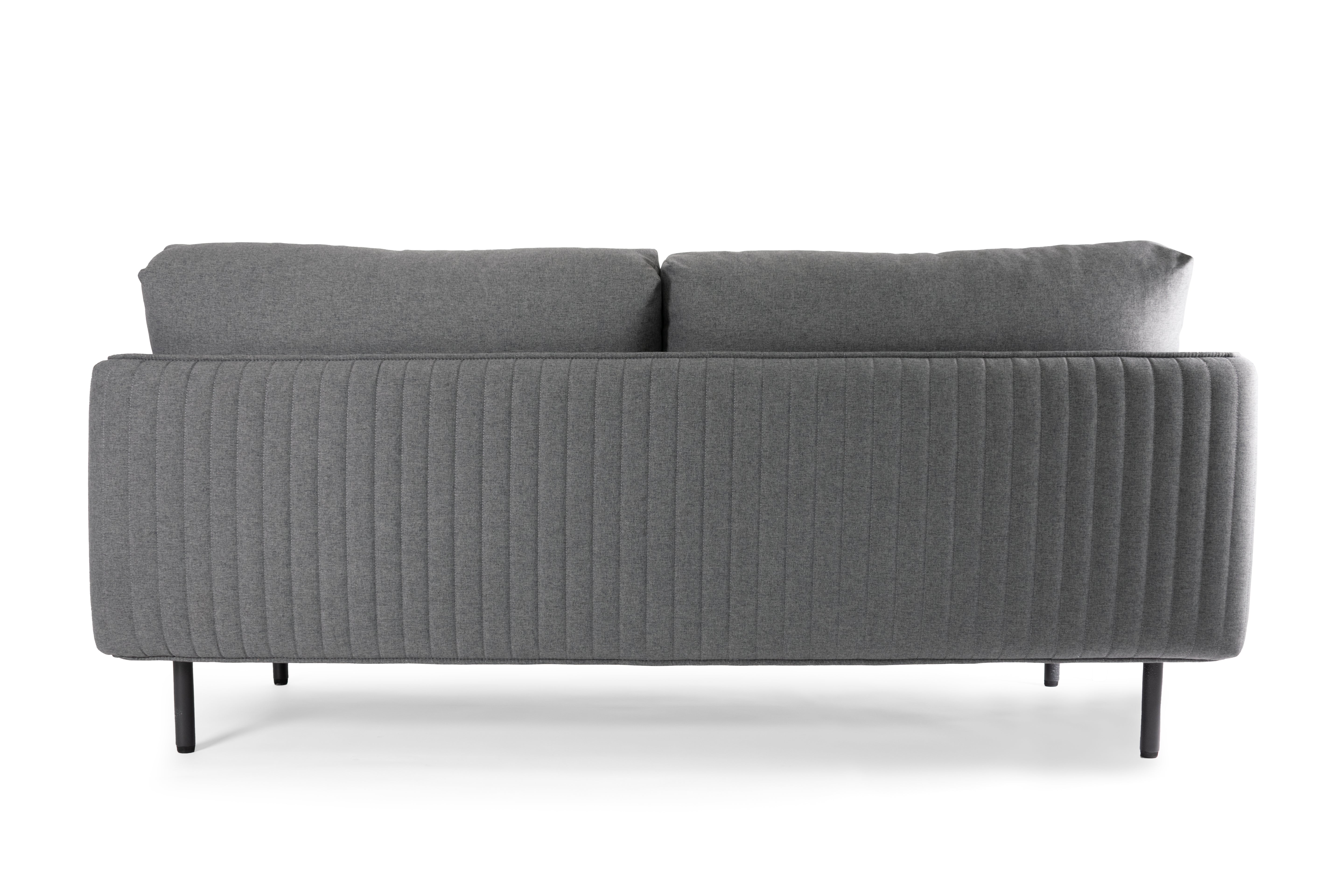 Offiho Black Sillón / Sofá de Dos Plazas Tapizado con Patas de Acero, Modelo FABRIZIA OHM-31003