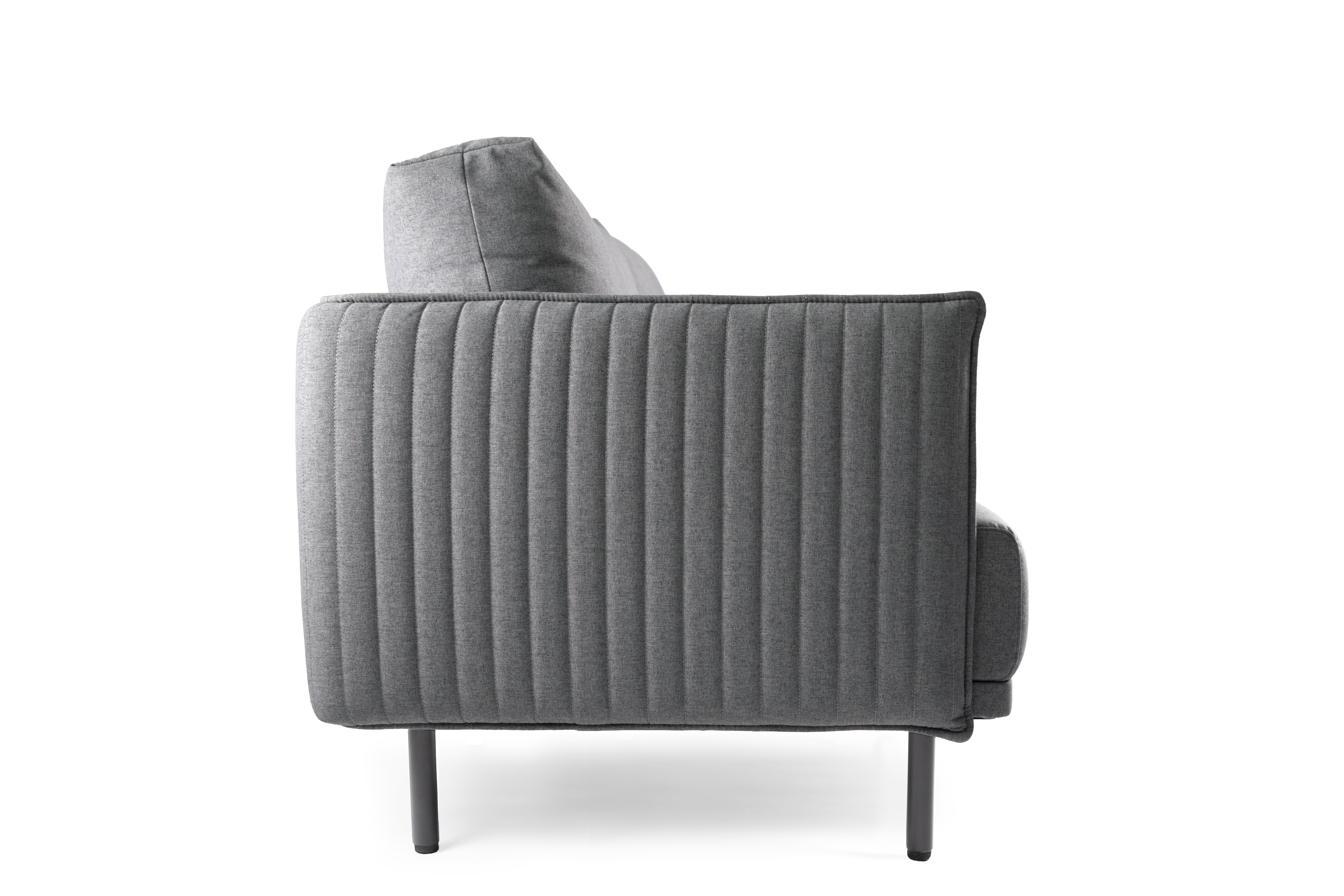 Offiho Black Sillón / Sofá de Dos Plazas Tapizado con Patas de Acero, Modelo FABRIZIA OHM-31003