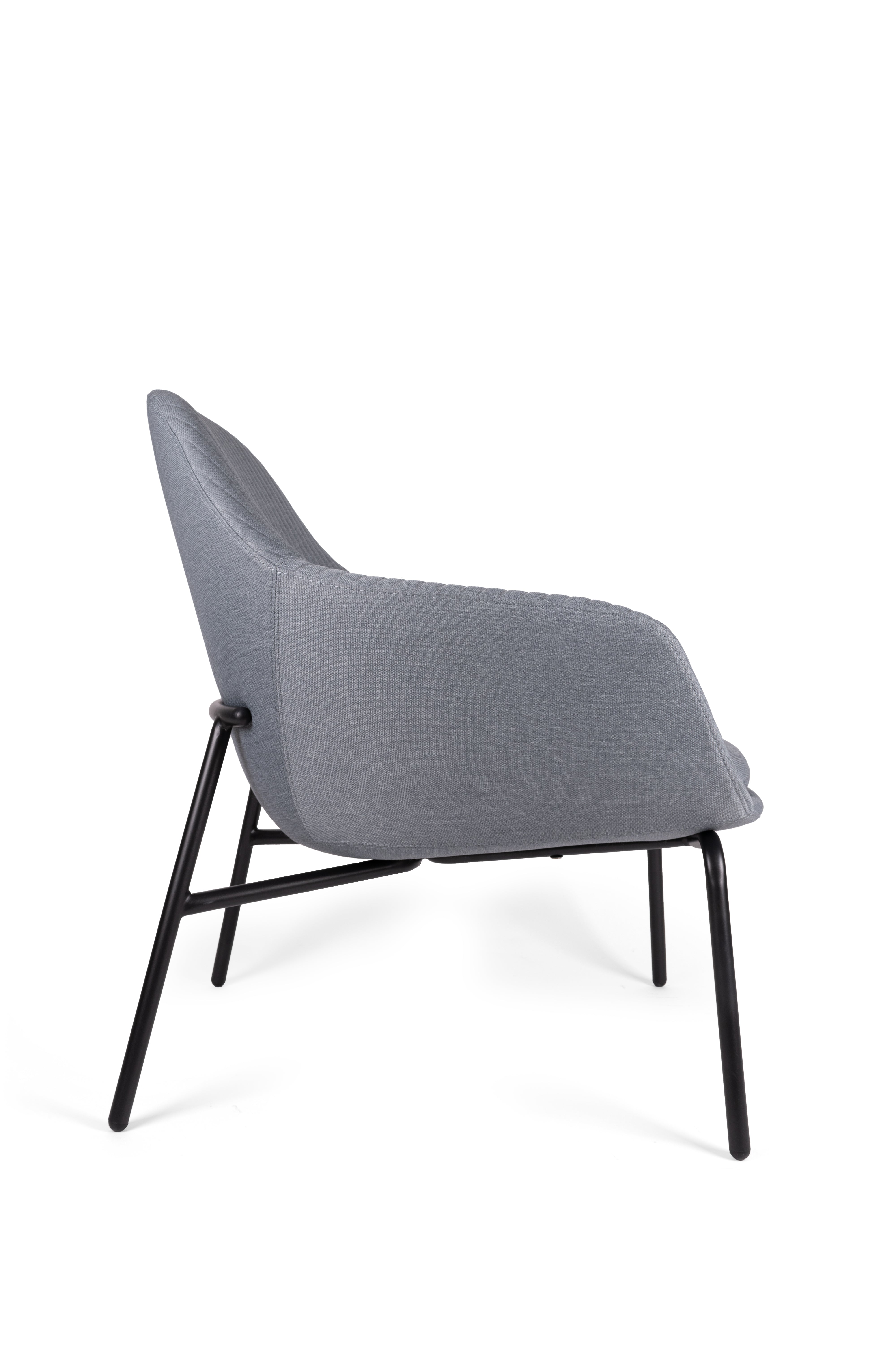 Offiho Black Silla para Visita / Sillón Ocasional Tapizado con Estructura de Acero,  Modelo OHV125-FABRIZIA