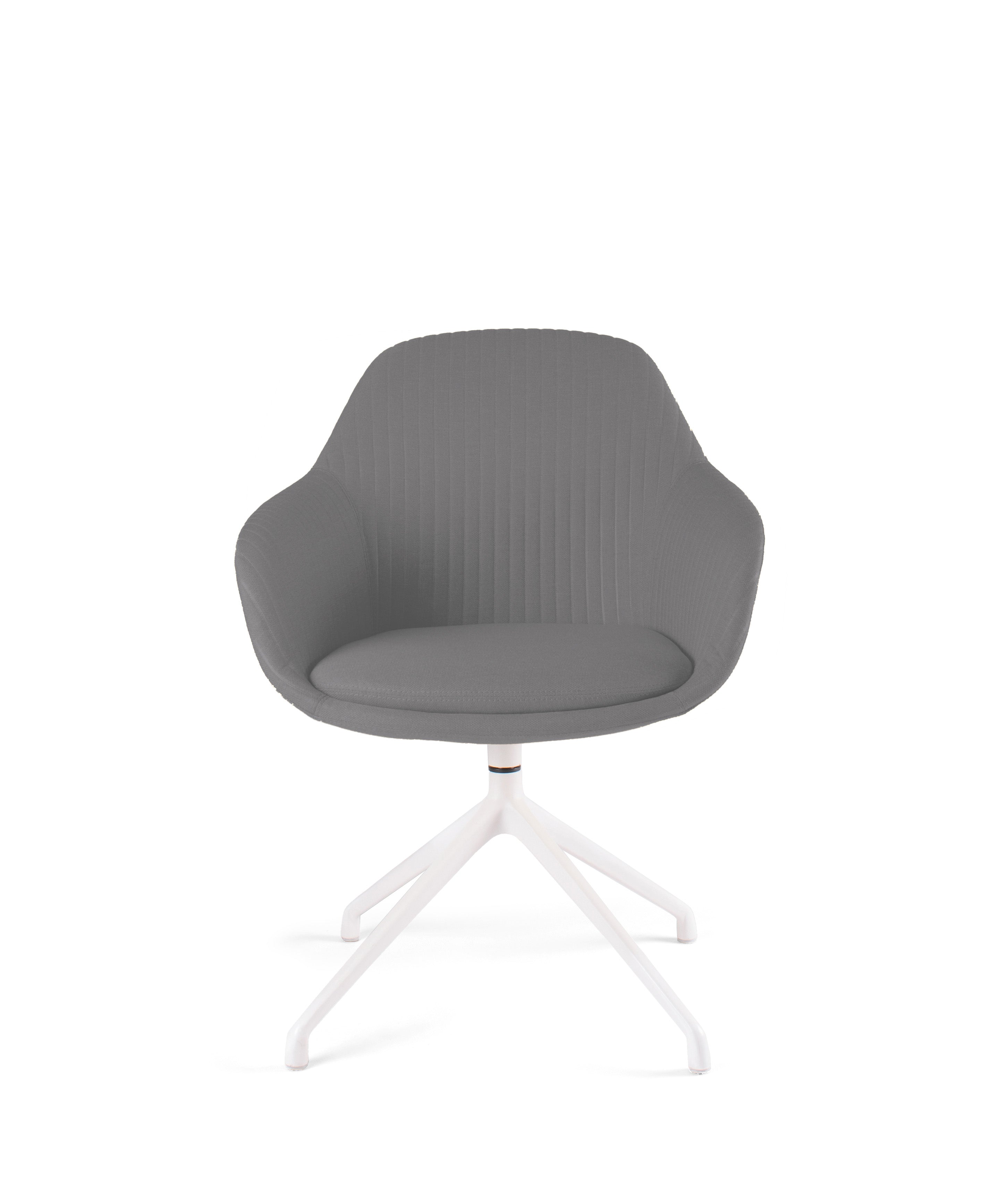 Offiho Black Silla para Visita / Sillon Ocasional Giratorio 360° Tapizado, con Estructura de Acero, Modelo OHV128-FABRIZIA