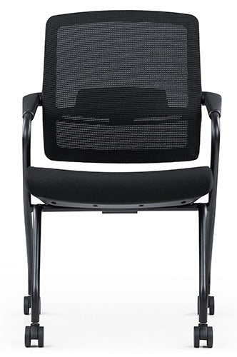 Offiho Set de 2 Silla para Visitas Ergónomica con Ruedas Plegable Anidable, Modelo OHV-138