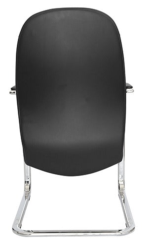 Offiho Set de 2 Silla de Oficina Modernas Tipo Piel con Terminados en Cromo con Descansabrazos para Visitas, Modelo ALUFSEN OHV408