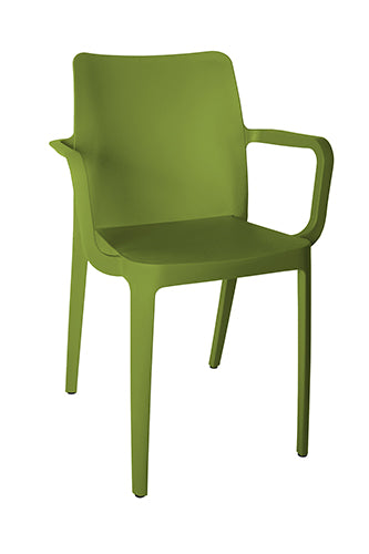 Offiho Set de 4 Sillas de Comedor Durables con Descansabrazos Para Exterior e Interior con Protección UV, Modelo Solei OHV60