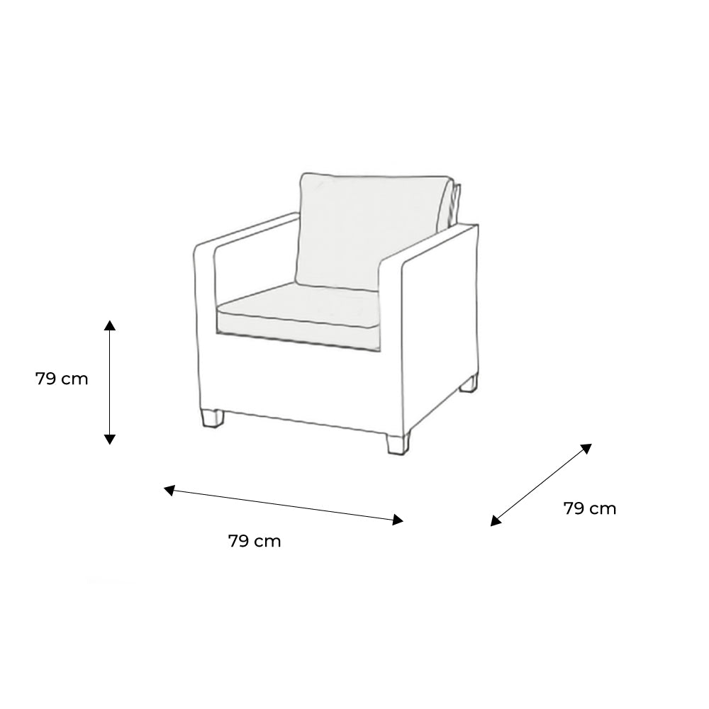 Naterial Set de Sala Muebles de Jardín: Sofá + 2 Sillones + Mesa de Centro Tipo Ratán con Cojines para Exterior, Modelo Medena