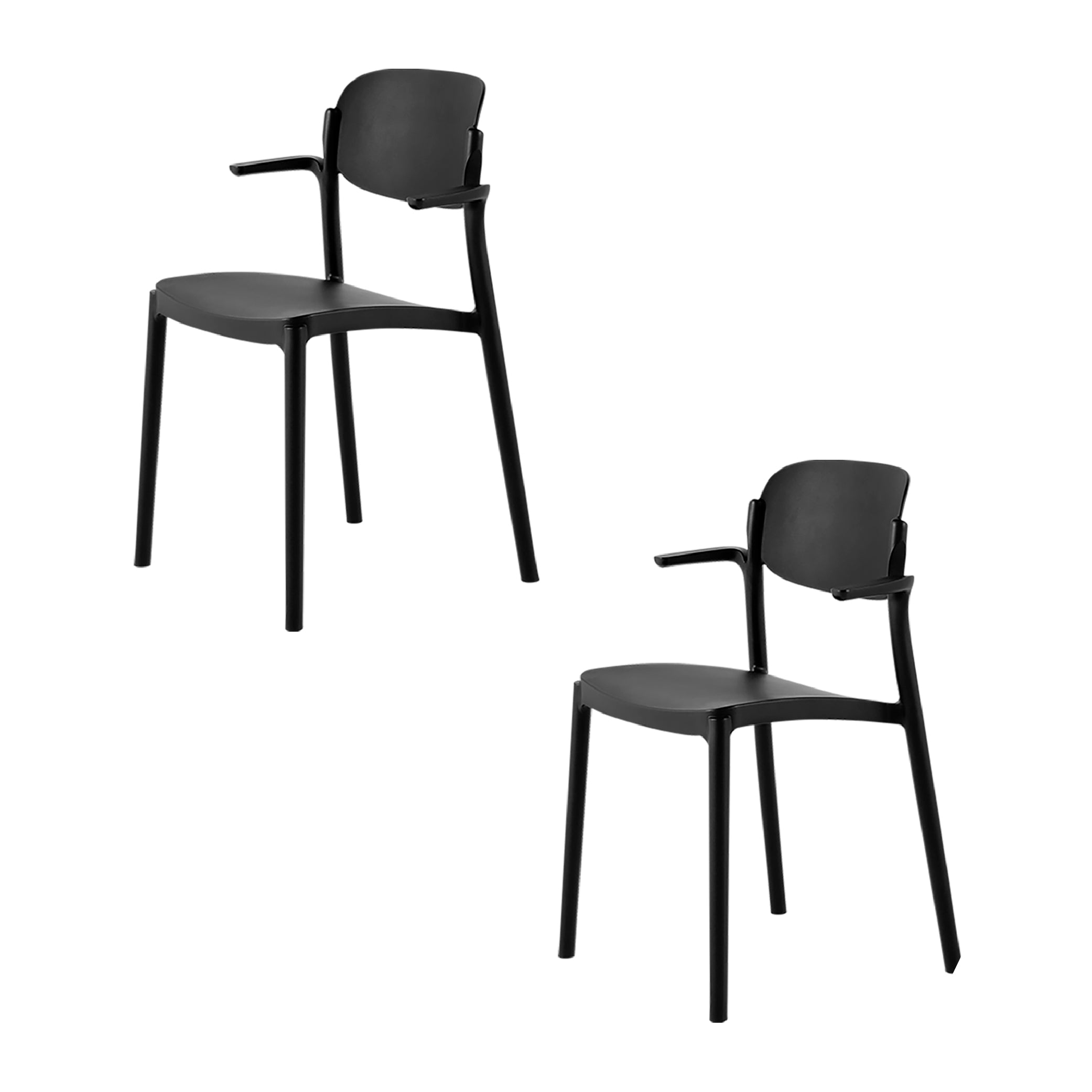 Lagoon Set de 2 Sillas de Comedor con Brazos para Interior y Exterior con Protección UV, Modelo Brazo 7202