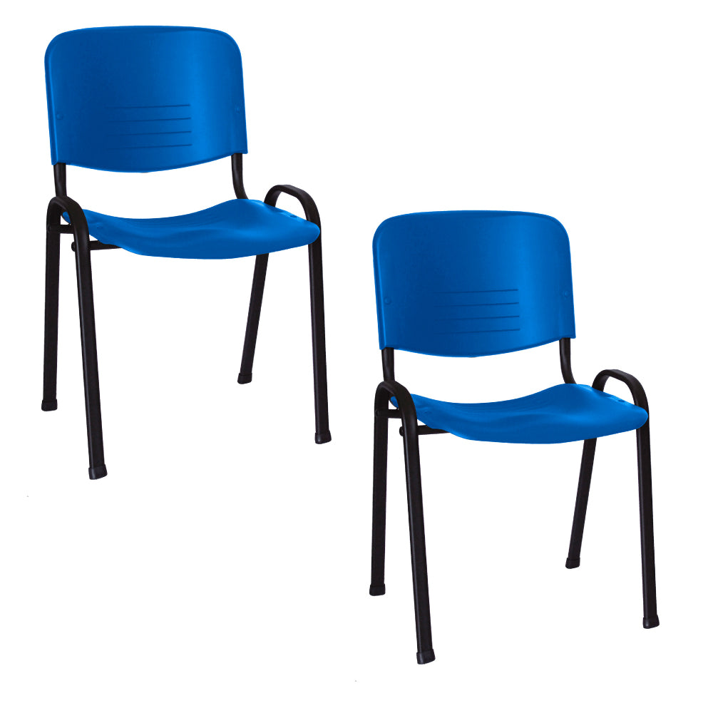 Offiho Set de 2 Sillas de Oficina Ergonómicas para Visita con Estructura de Acero, Modelo NOVAISOSINBRAZOS