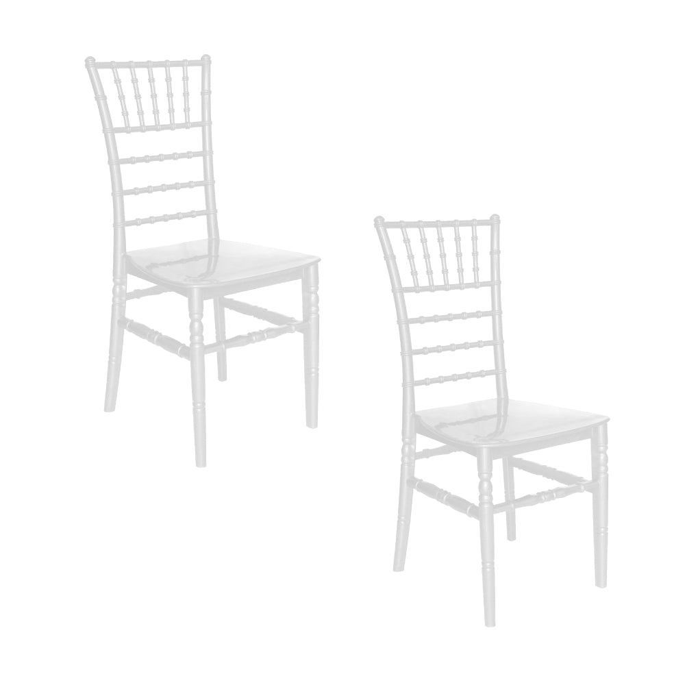 Offiho Set de 2 Sillas de Comedor Vintage Para Eventos Aptas para Exterior e Interior con Protección UV, Modelo FESTINA