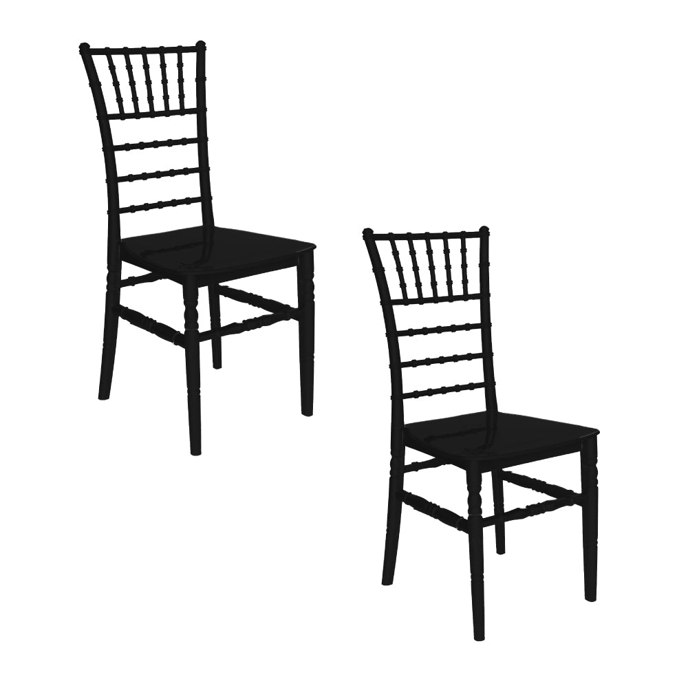 Offiho Set de 2 Sillas de Comedor Vintage Para Eventos Aptas para Exterior e Interior con Protección UV, Modelo FESTINA