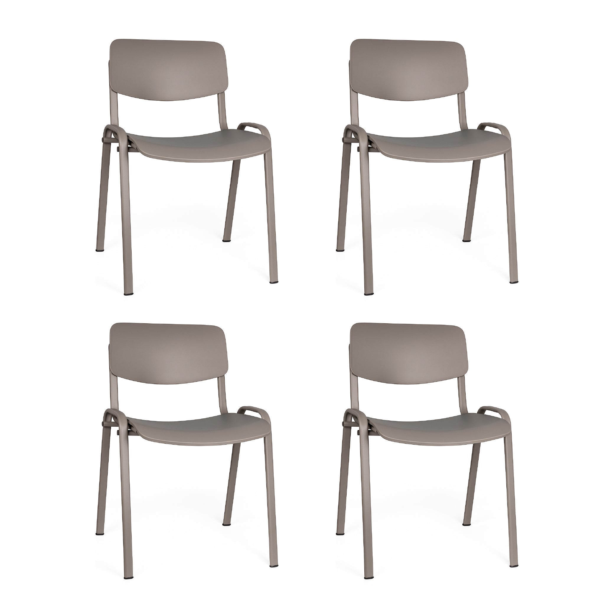 Offiho Set de 4 Sillas Moderna para Visita con Estructura de Acero, Model Milk OHV-66