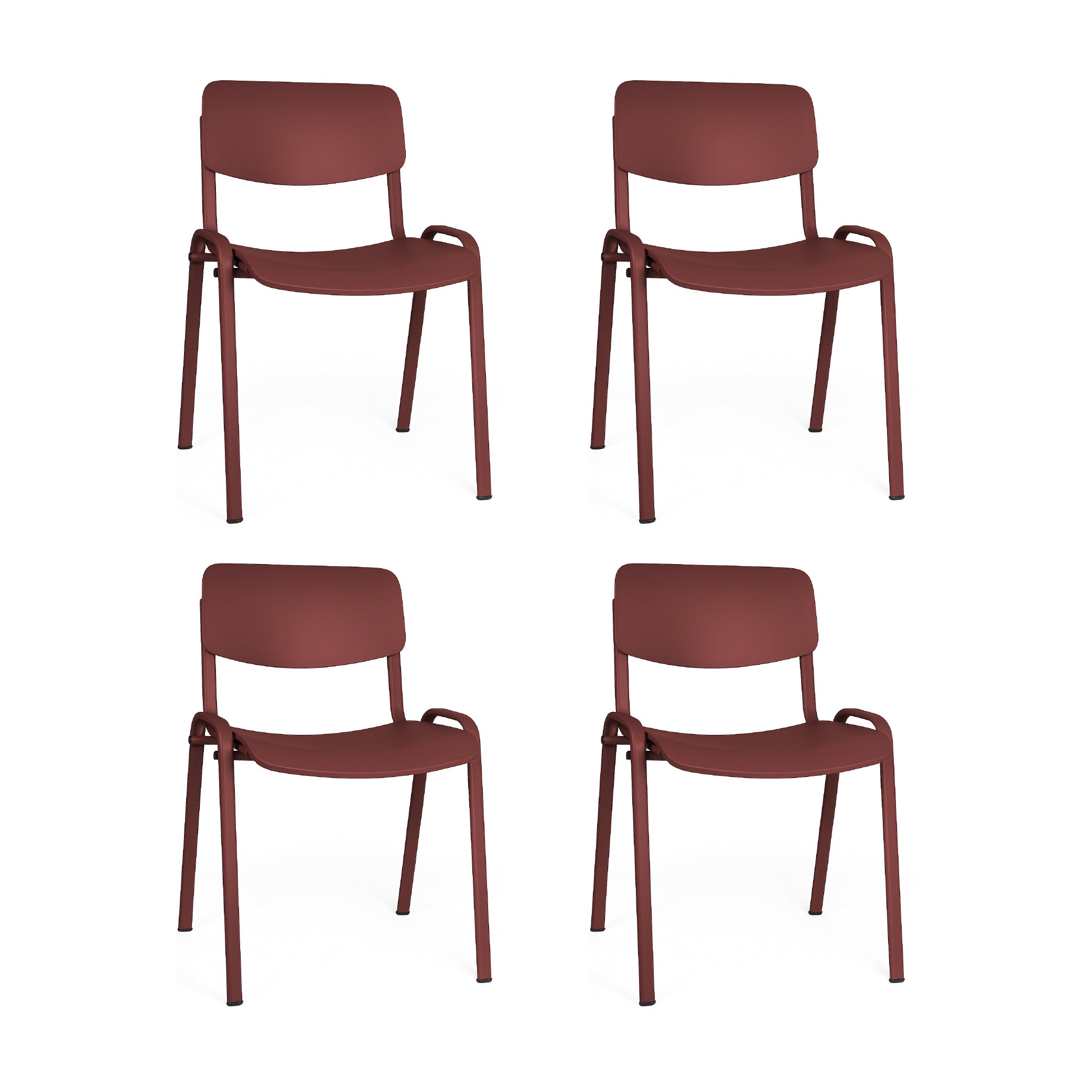 Offiho Set de 4 Sillas Moderna para Visita con Estructura de Acero, Model Milk OHV-66