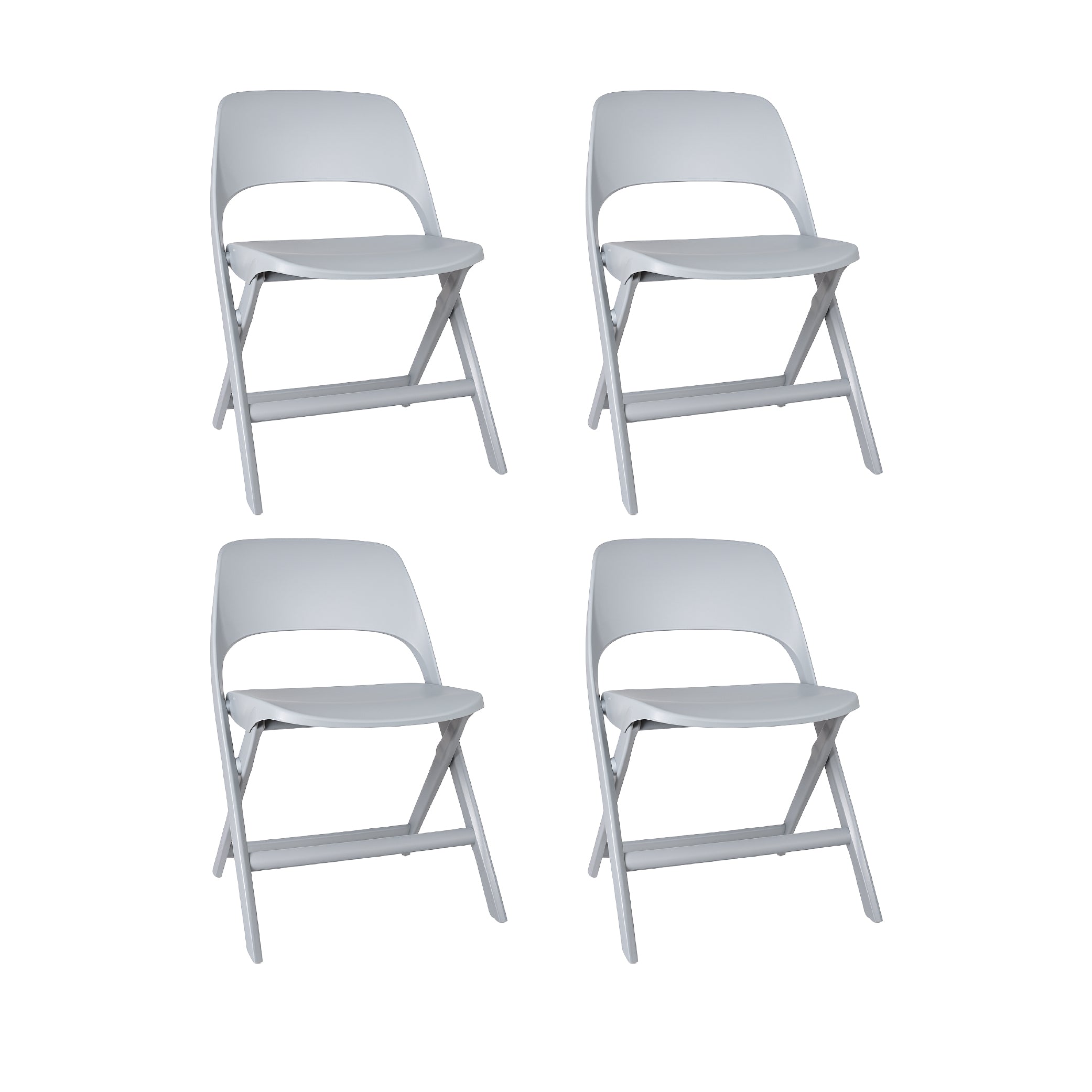 Offiho Set de 4 Sillas Plegables y Resistentes para Interior y Exterior de Polipropileno, Modelo Folding OHV-137
