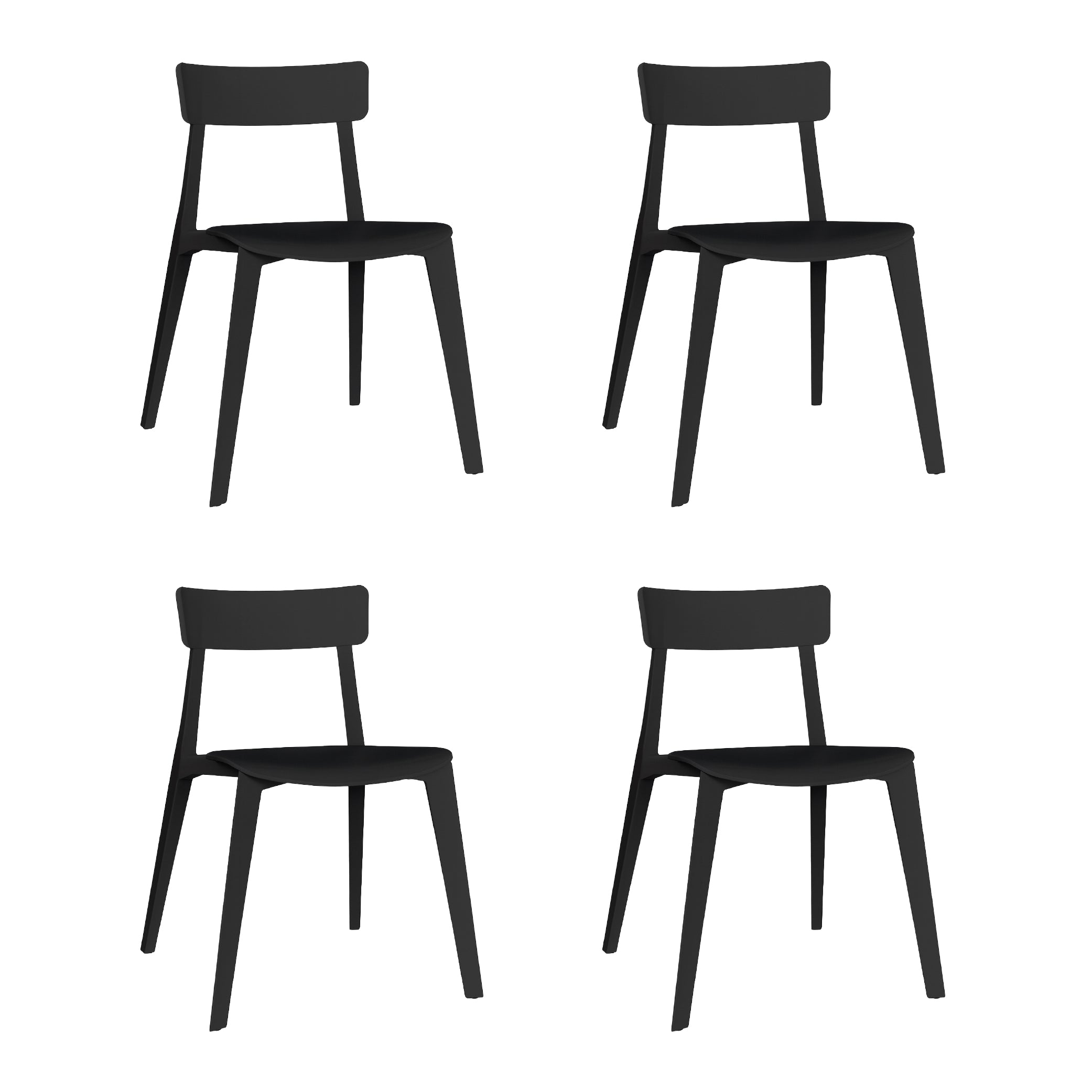 Offiho Set de 4 Sillas Para Restaurante Resistentes Para Exterior e Interior con Protección UV, Modelo Kipali OHV-18