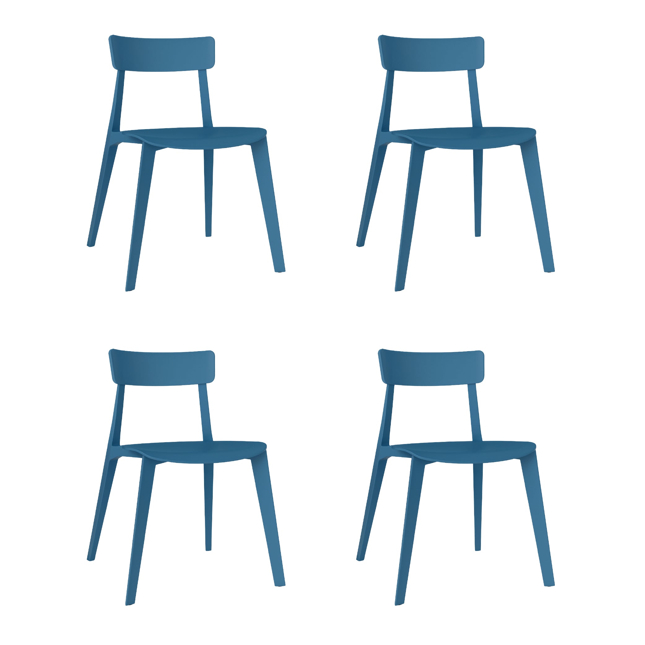 Offiho Set de 4 Sillas Para Restaurante Resistentes Para Exterior e Interior con Protección UV, Modelo Kipali OHV-18