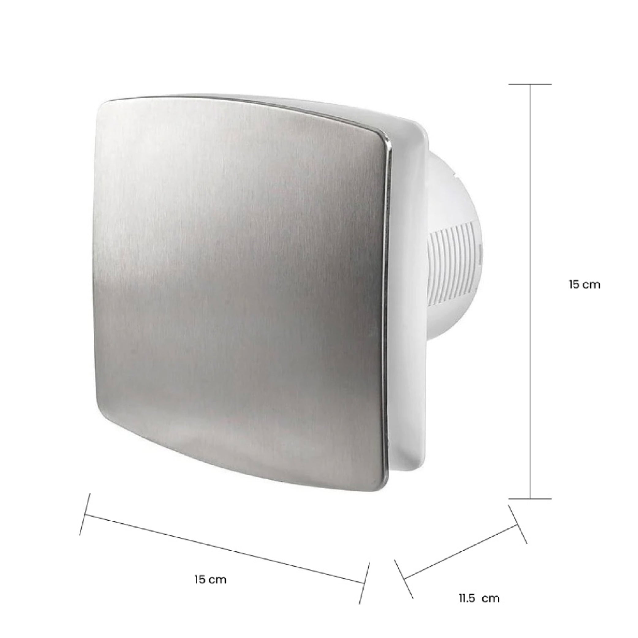 Estevez Extractor de Aire Tipo Australiano 4" Baño / Cocina, Pared, Modelo 2304-INOX(eco)
