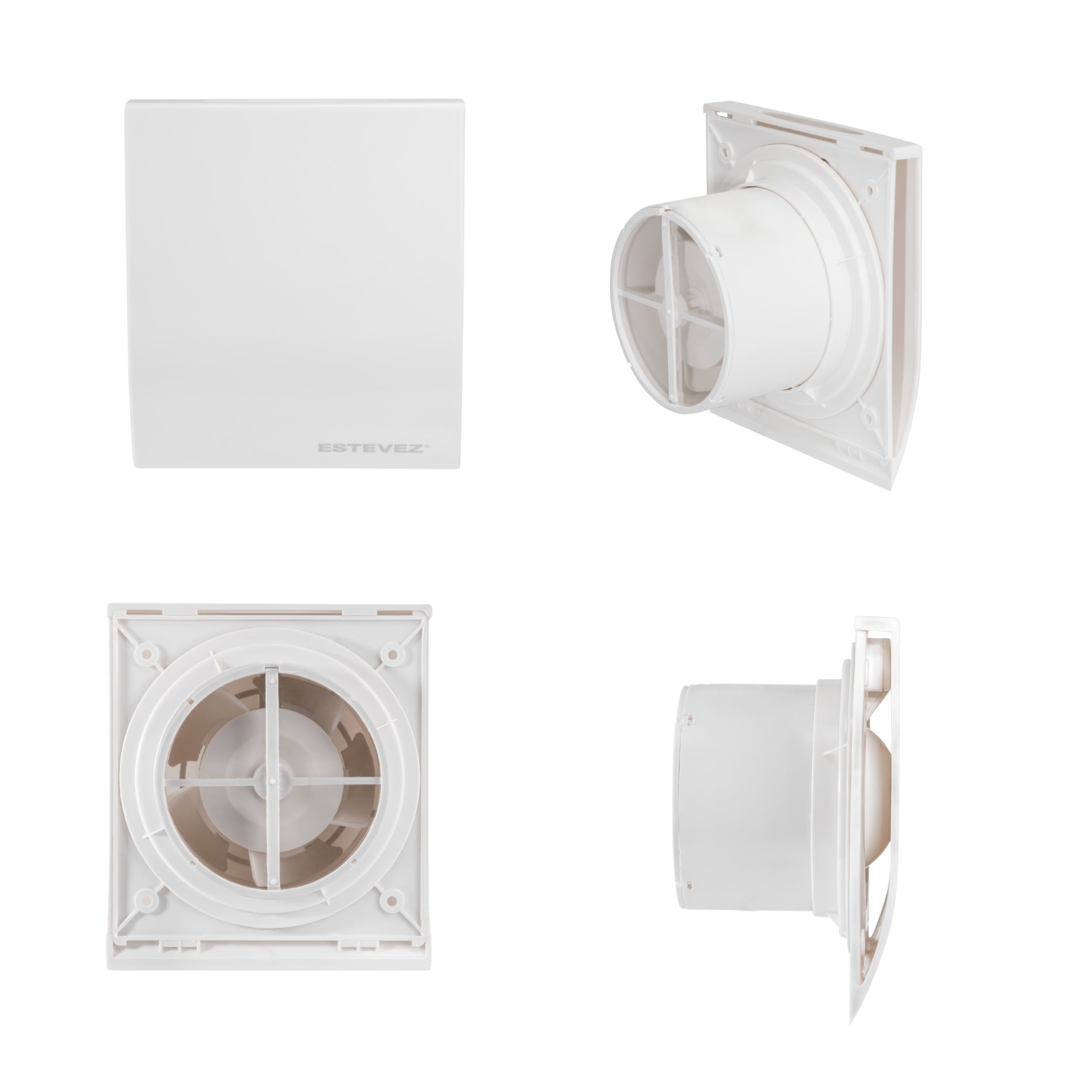 Estevez Extractor de Aire Super Delgado 4" Baño / Cocina, Modelo 2104-BL(eco)