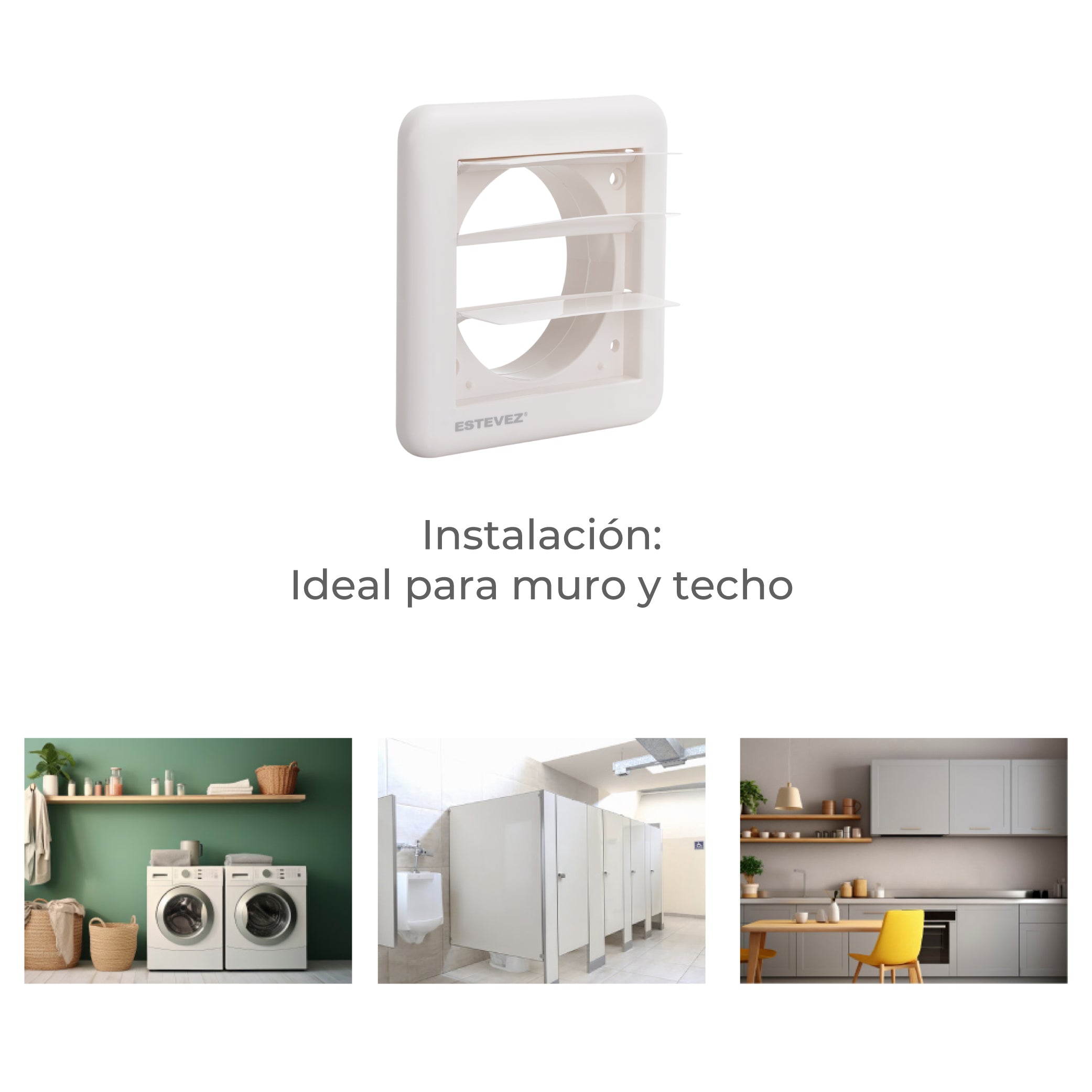 Estevez Rejilla Plástica para Extractor de 4" y 6" para Muro, Modelo 001-4
