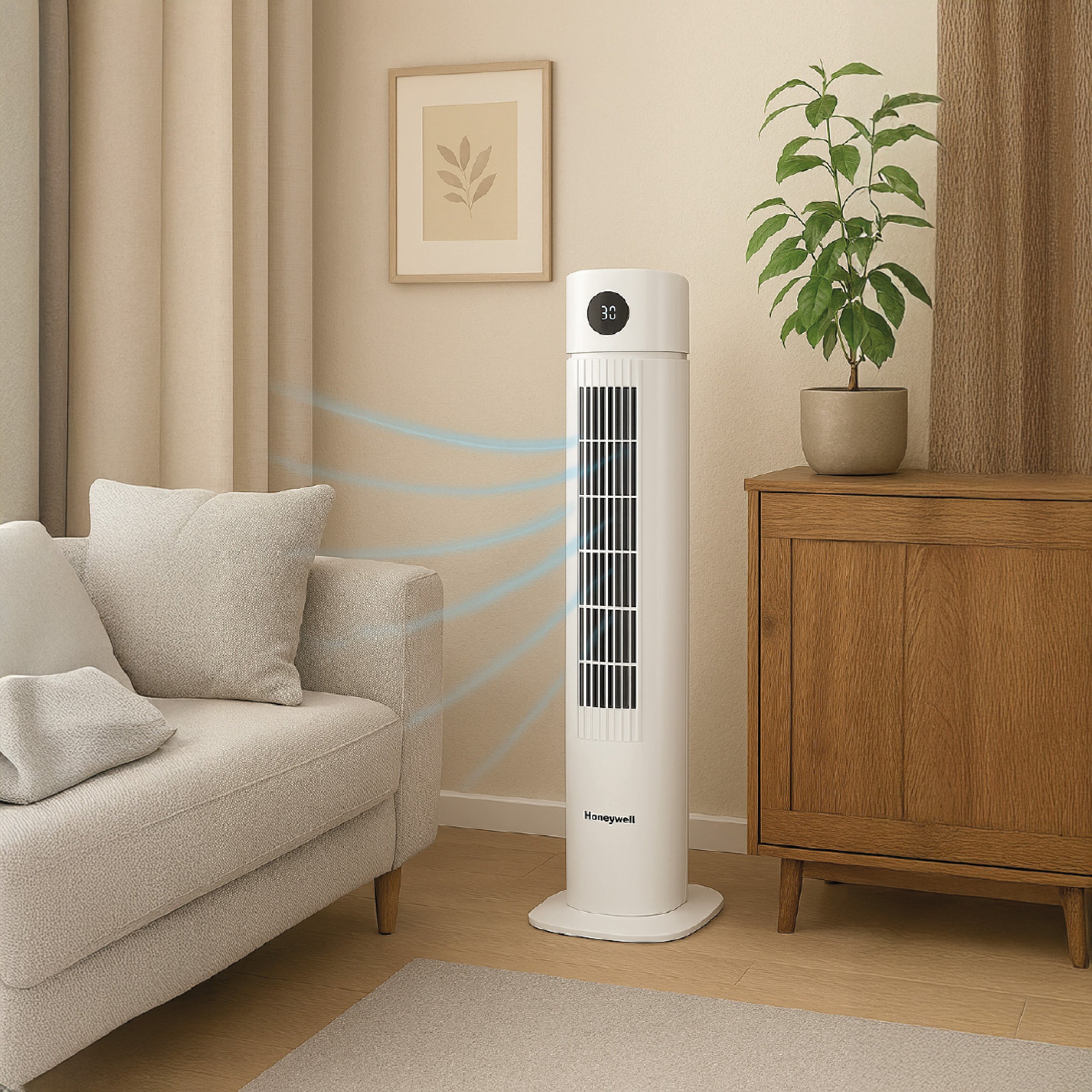 Honeywell Enfriador de Aire, Humidificador, Ventilador 3 en 1 de 4.2L para 11m2 Con Control, Modelo TF05XEUI