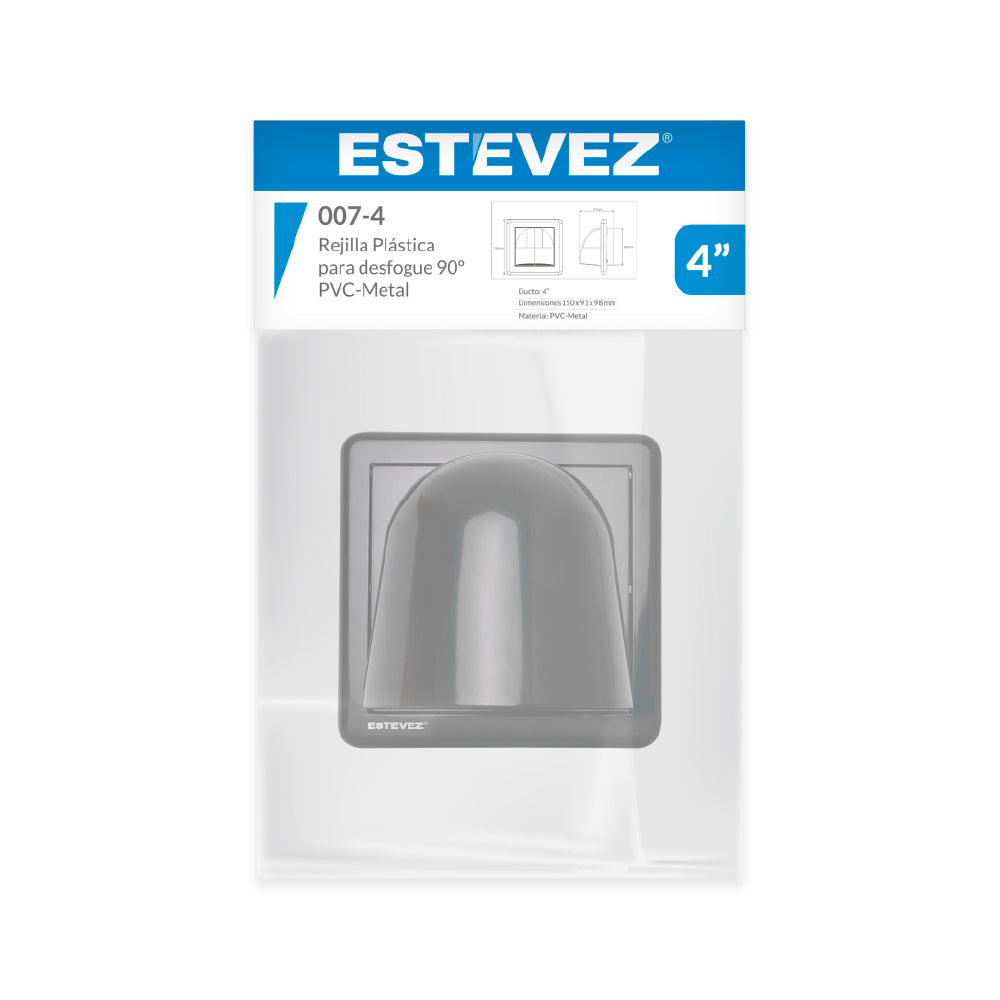 Estevez Rejilla Plástica para Desfogue 90º de 6",  Modelo 007-6