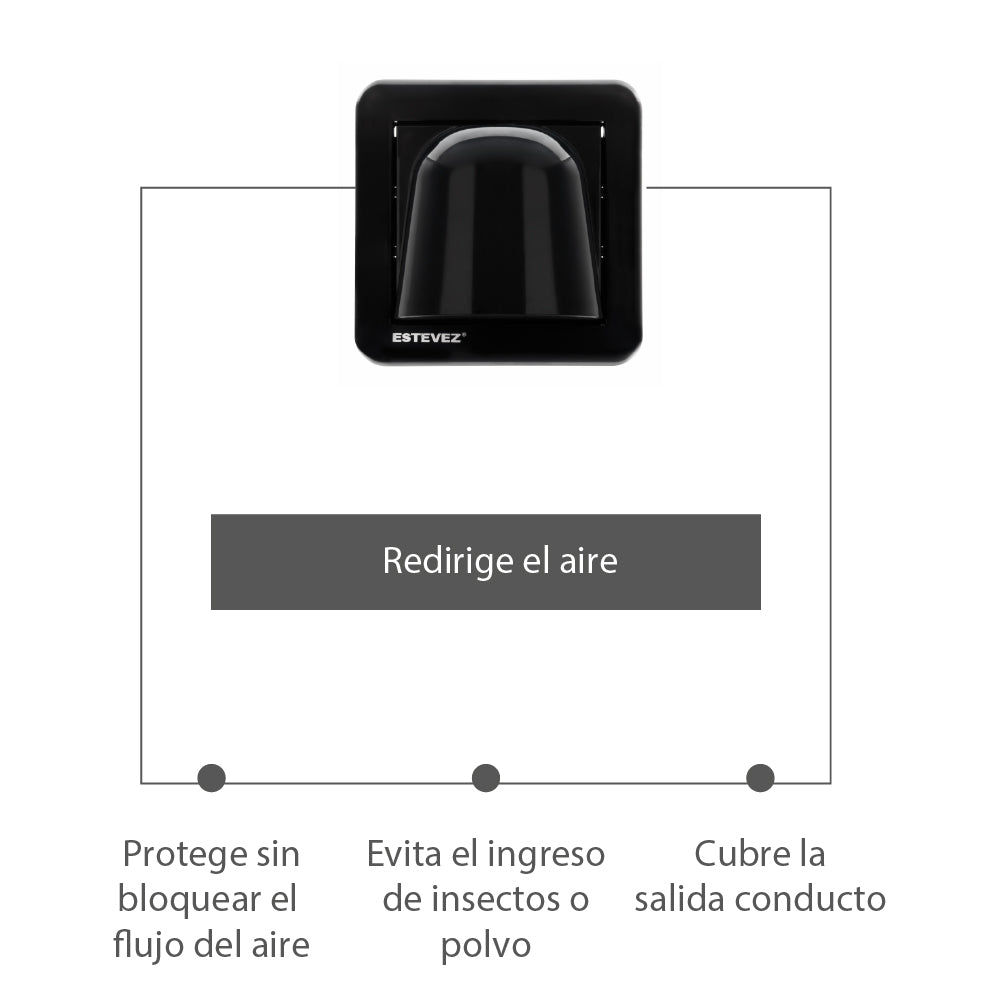Estevez Rejilla Plástica para Desfogue 90º de 4",  Modelo 007-4