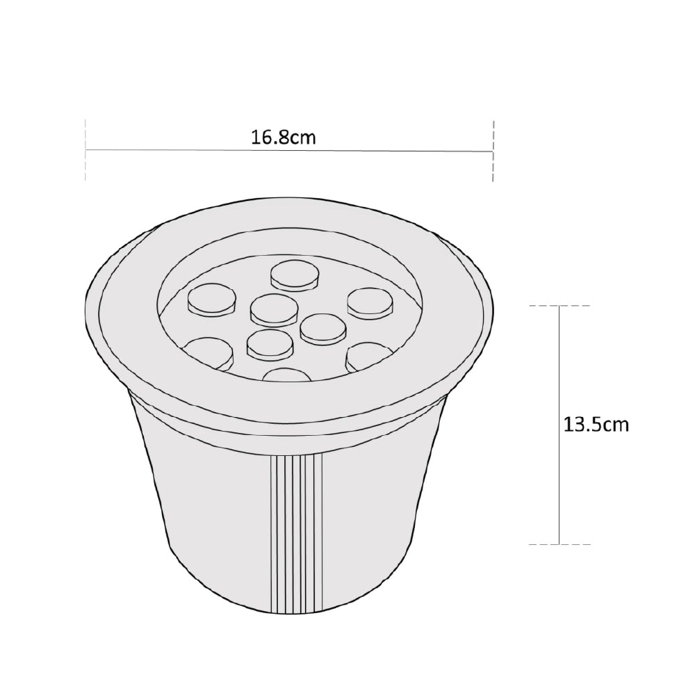 Estevez Lámpara LED de 12W Luz Cálida 3000K, Apta para Exteriores, Empotrar Piso, Modelo 19296