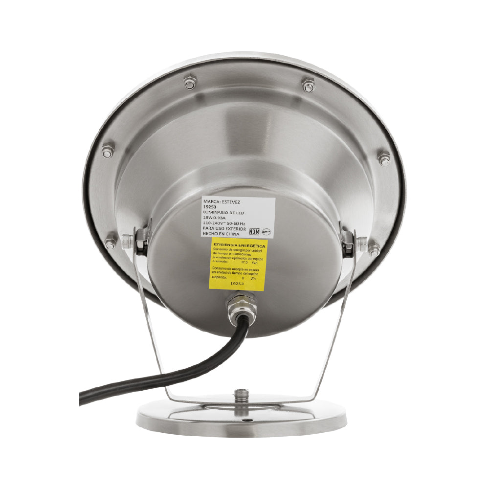 Estevez Lámpara LED RGB 9W Tipo Proyector, Reflector Exteriores, Modelo 19253-RGB