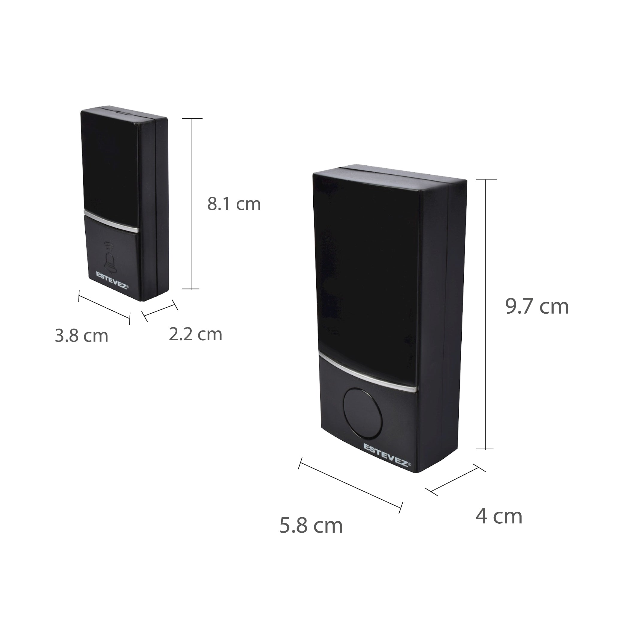Estevez Timbre Inalámbrico Enchufable Plug In con 32 Melodías, Modelo Minimal D885W-NG