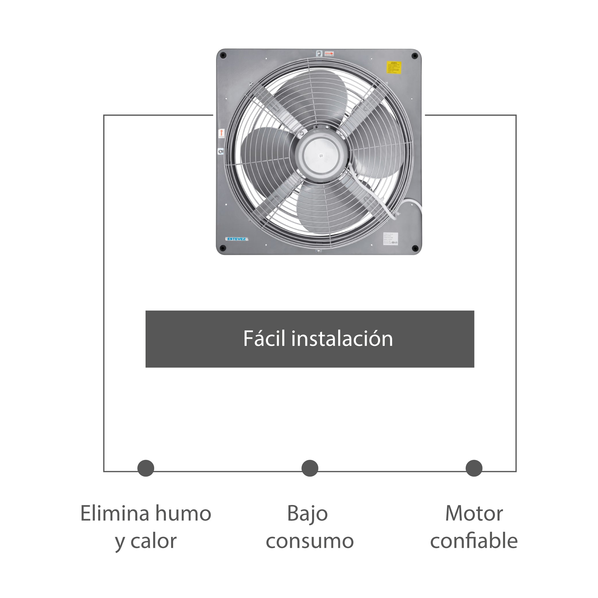 Estevez Extractor De Aire  de 14" Uso Industrial, Modelo 1814(eco)